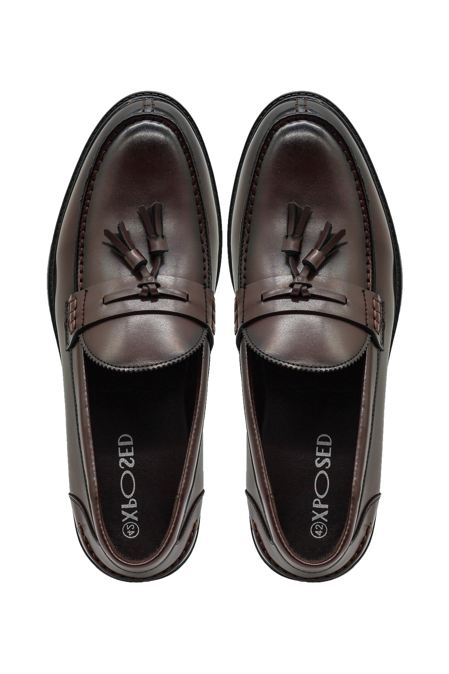 Men’s Brown Faux Leather Retro Tassel Loafers