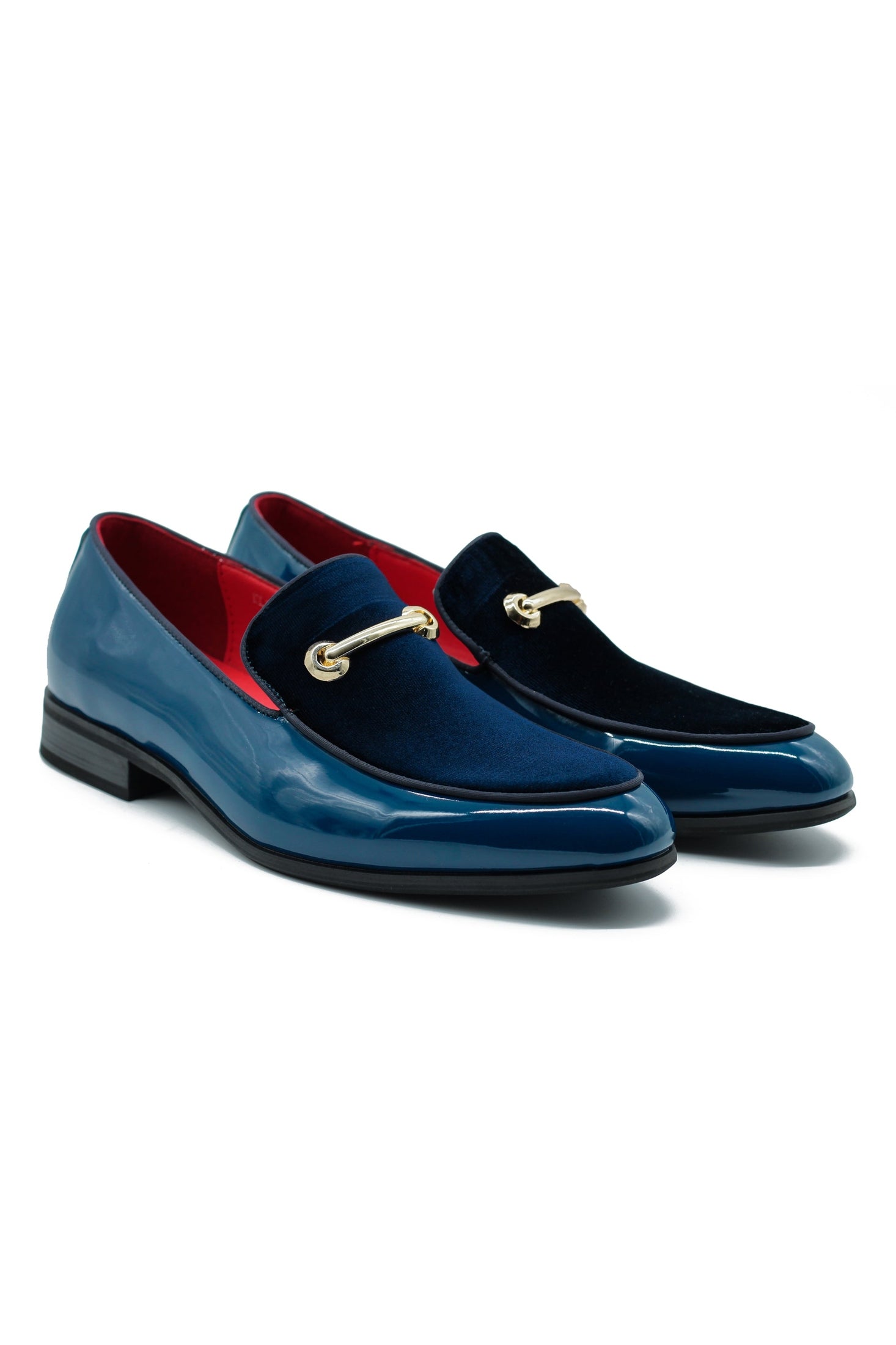 SHINY VELVET LOAFERS WITH BUCKLE