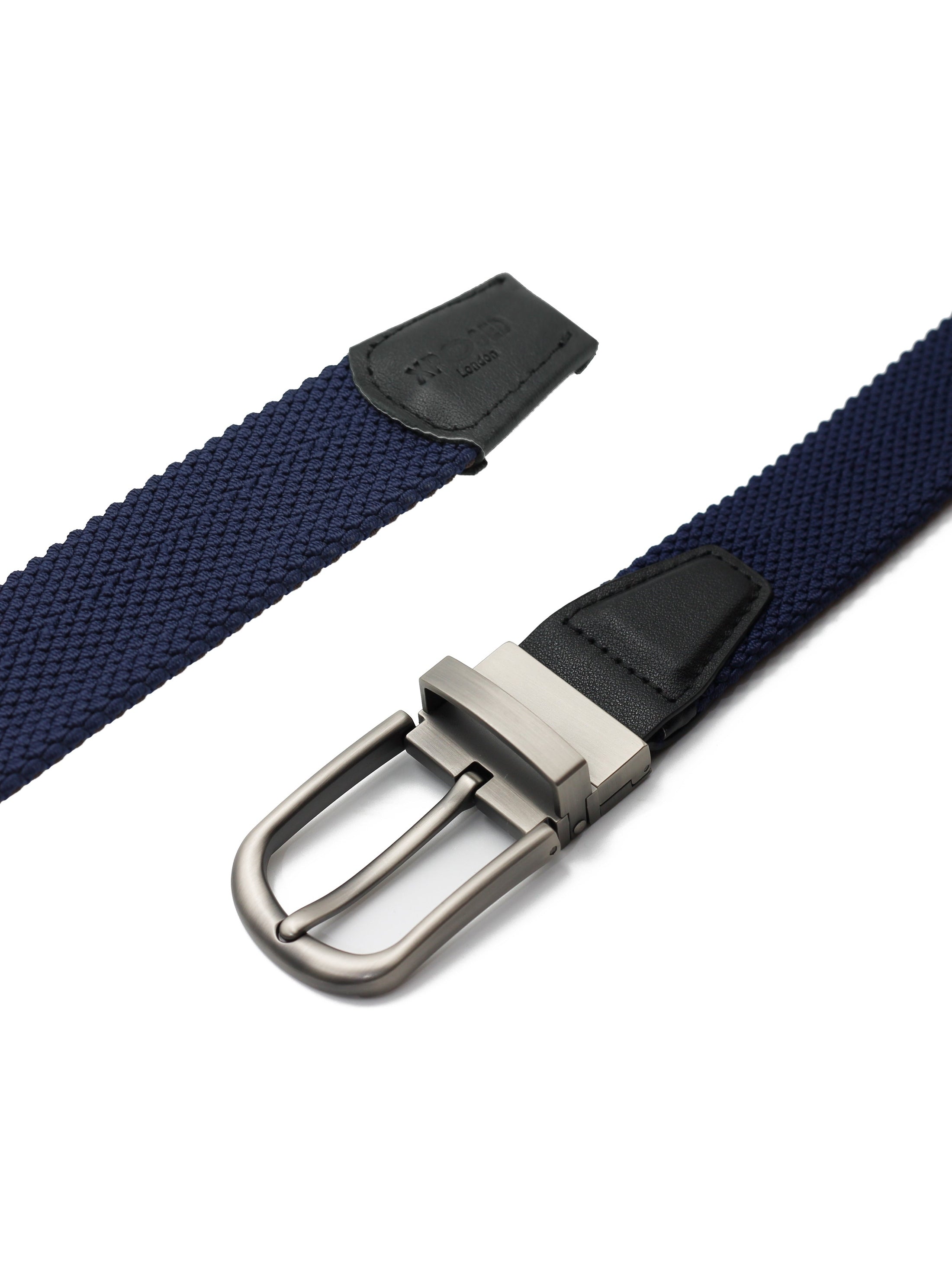 NAVY & BROWN REVERSIBLE STRETCH BELT