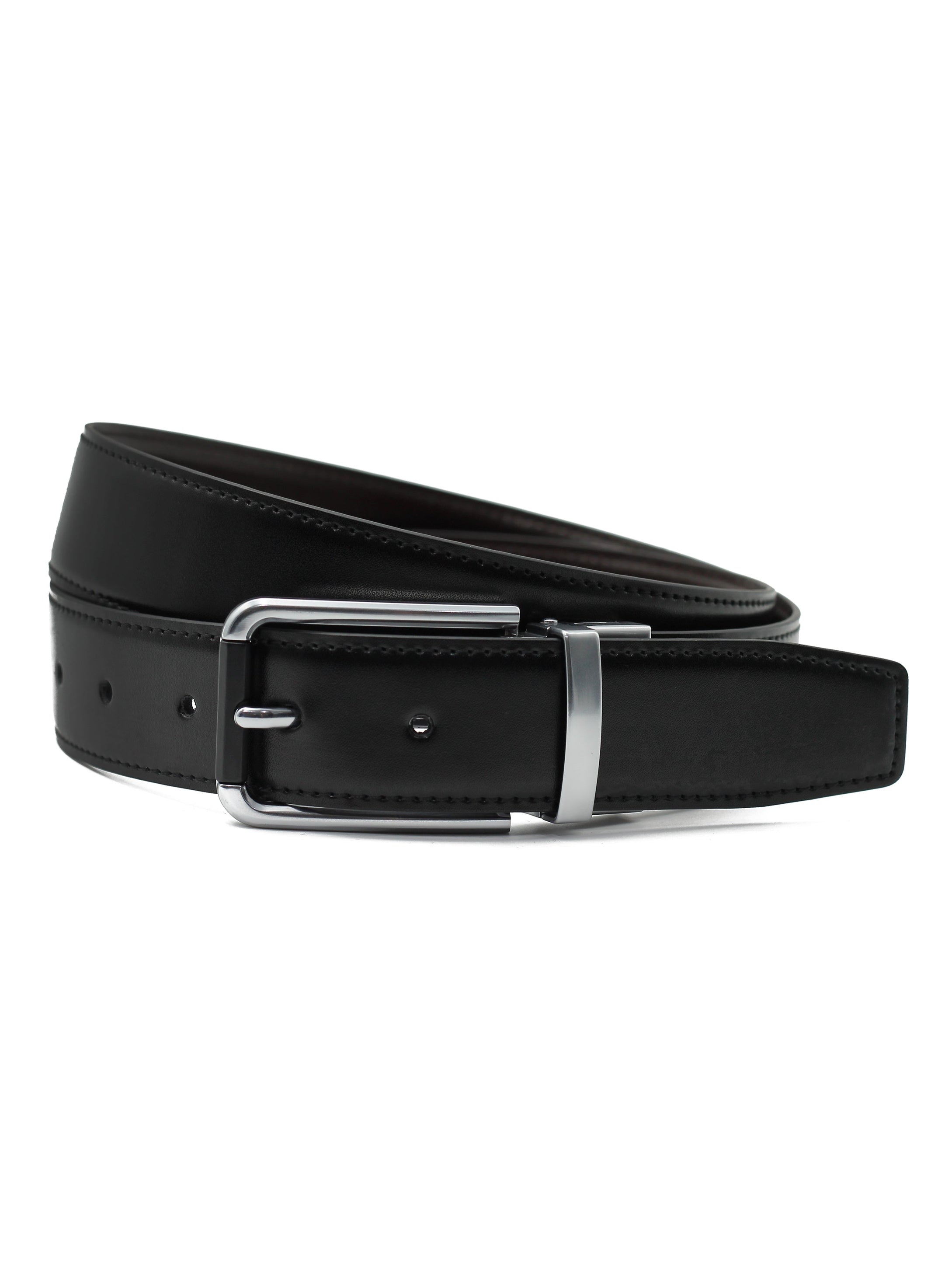 BROWN & BLACK LEATHER REVERSIBLE BELT