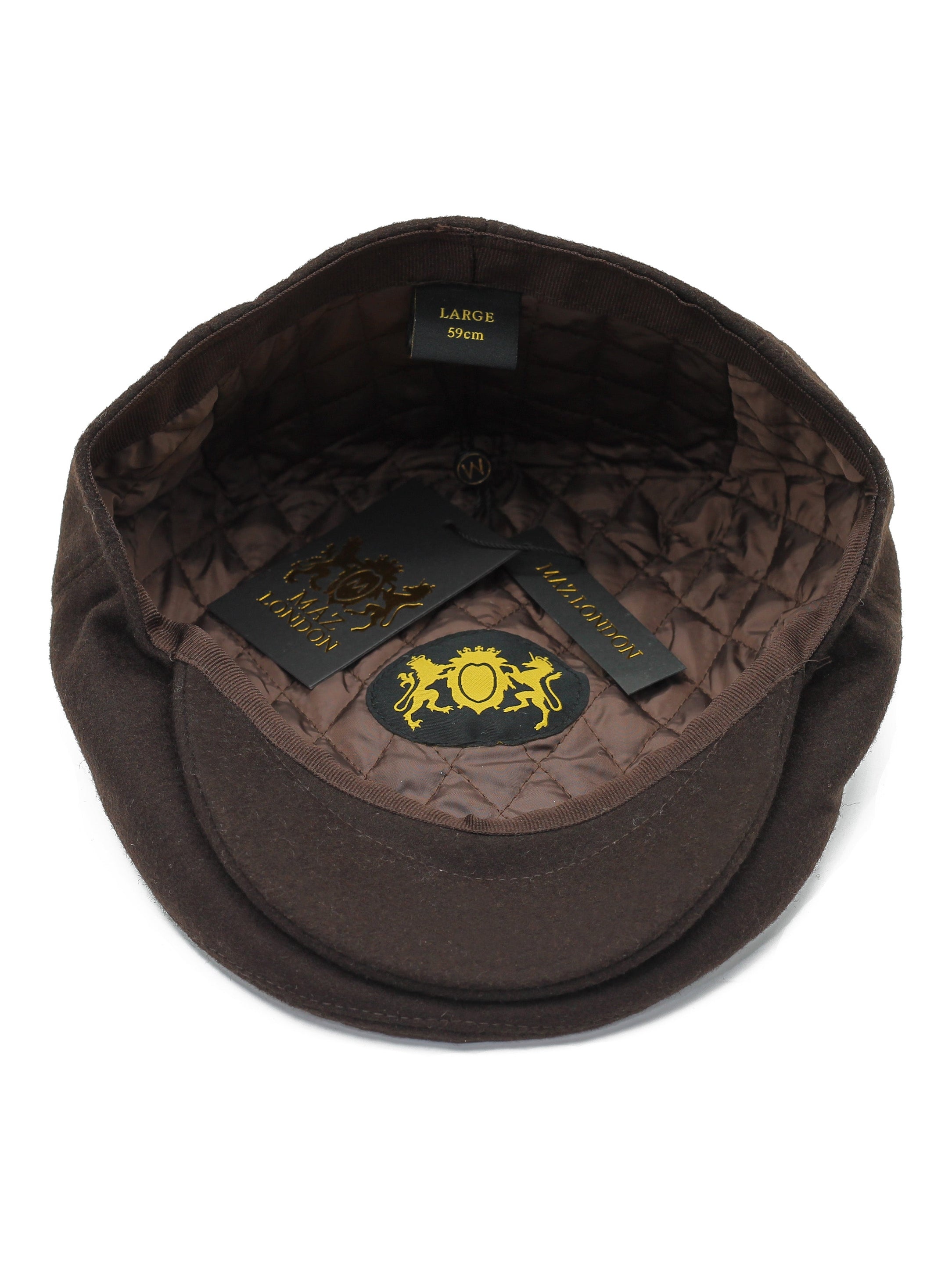 BROWN WOOL BLEND FLAT CAP