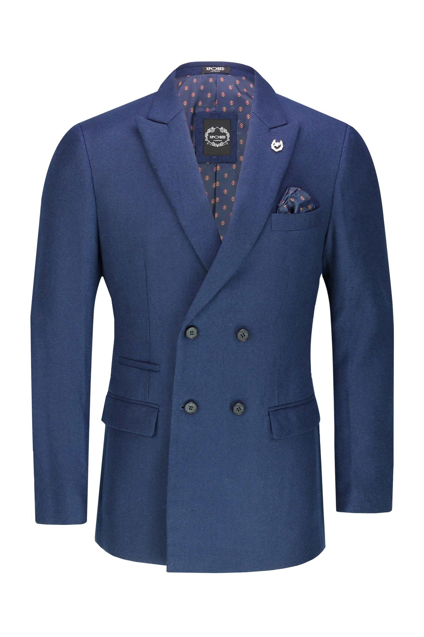 MARCO - DOUBLE BREASTED NAVY TWEED JACKET