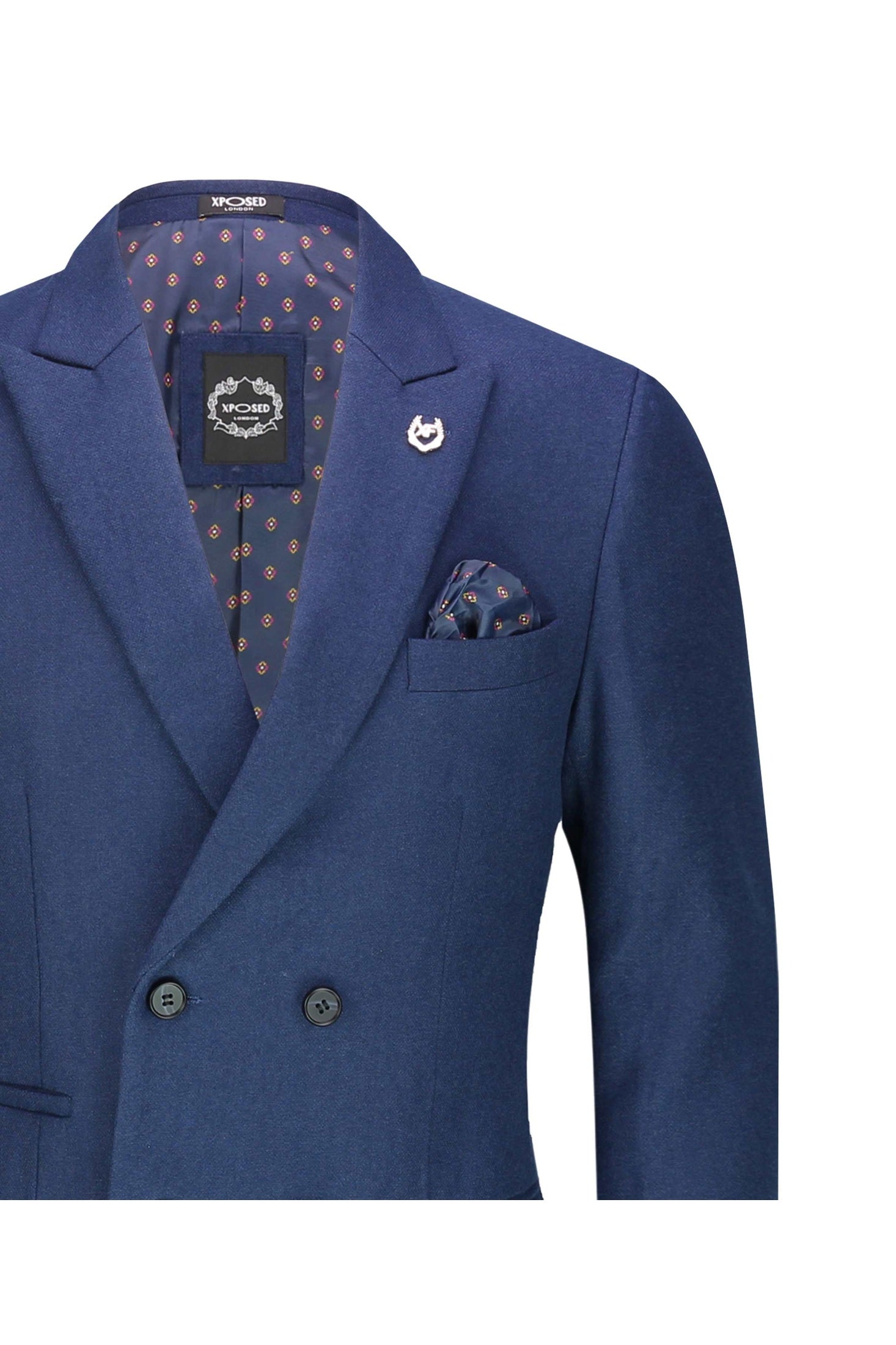 MARCO - DOUBLE BREASTED NAVY TWEED JACKET