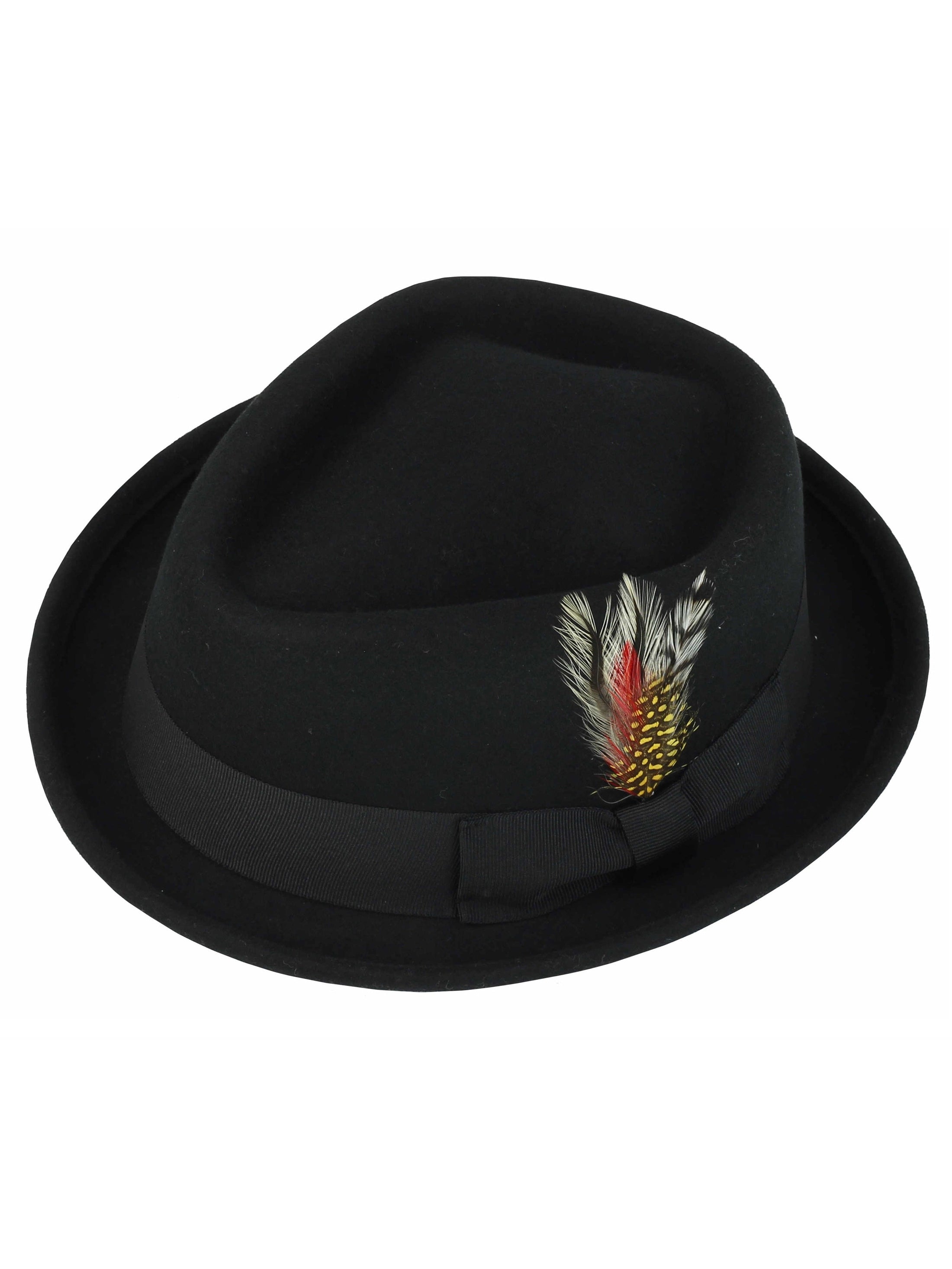 Pork Pie Hat 100% Wool Felt Diamond Shape Crown - DC 310