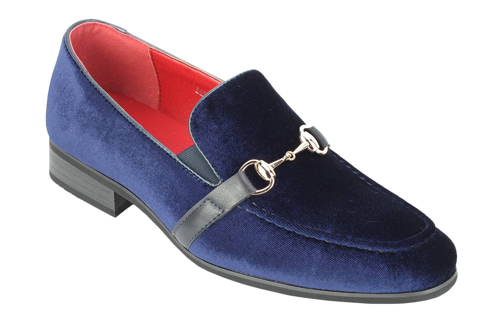 FAUX LEATHER VELVET LOAFERS WITH BUCKLE