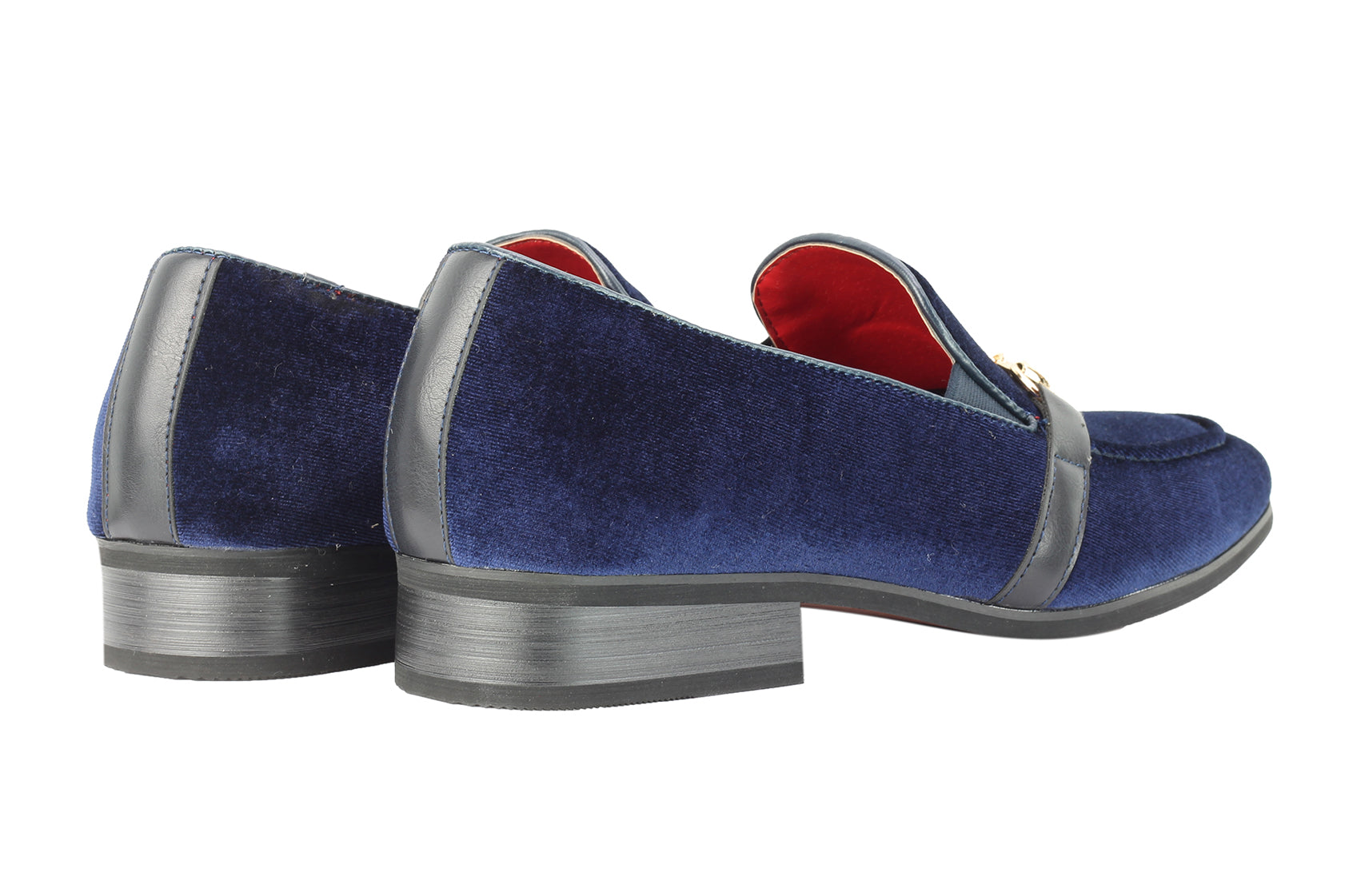 FAUX LEATHER VELVET LOAFERS WITH BUCKLE