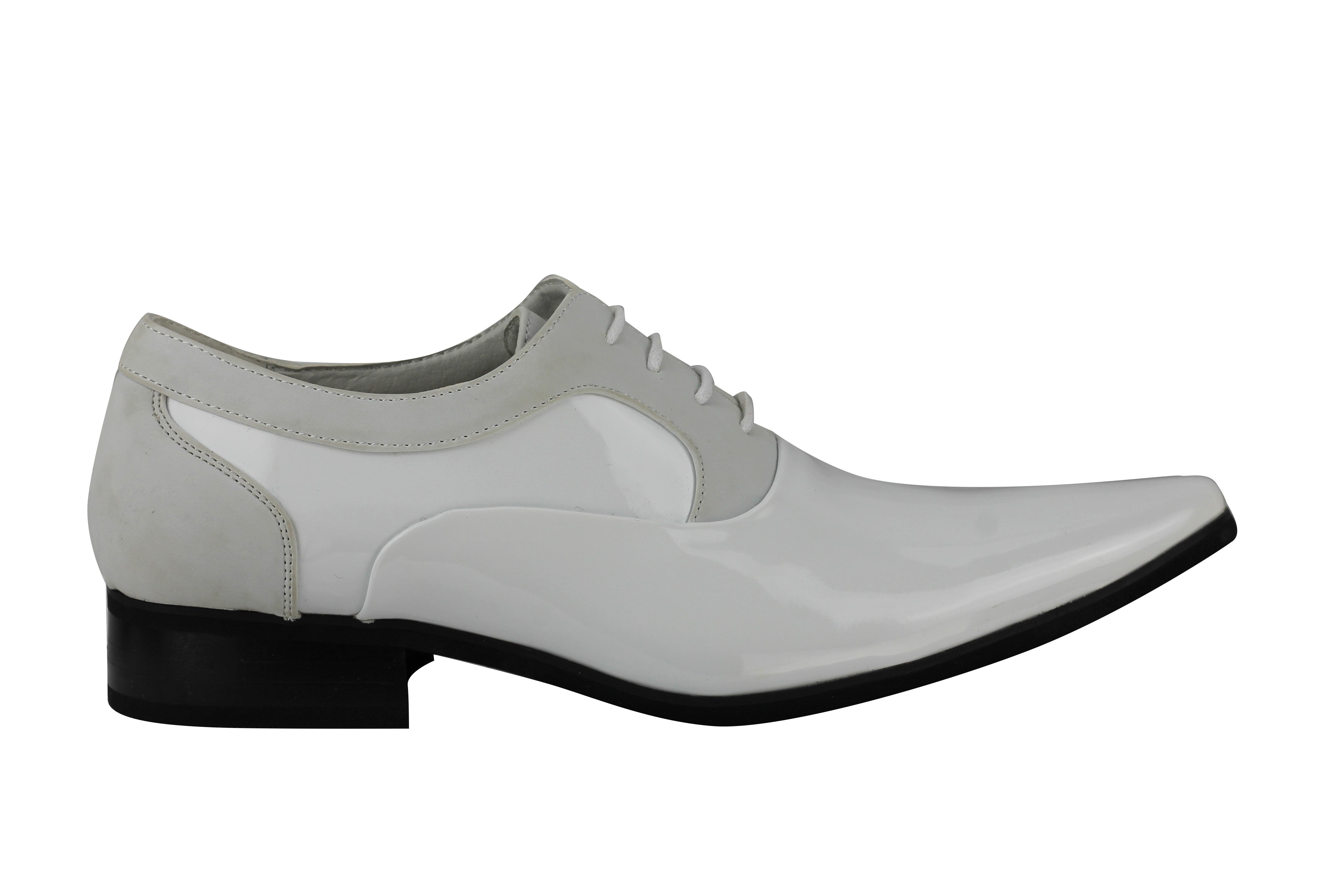 SHINY FAUX LEATHER FORMAL LACE UP SHOES