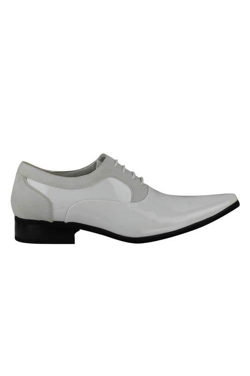 SHINY FAUX LEATHER FORMAL LACE UP SHOES