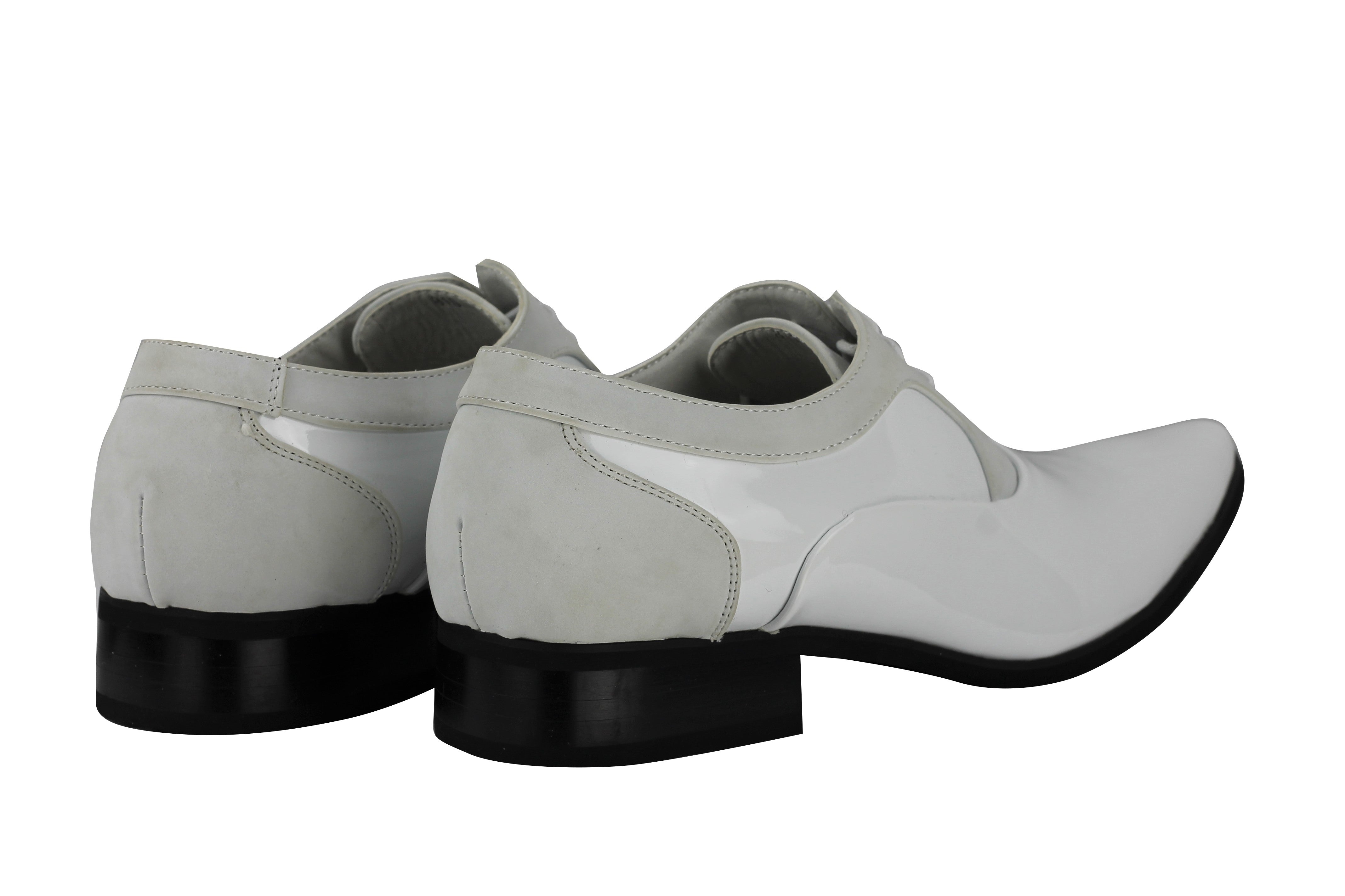 SHINY FAUX LEATHER FORMAL LACE UP SHOES