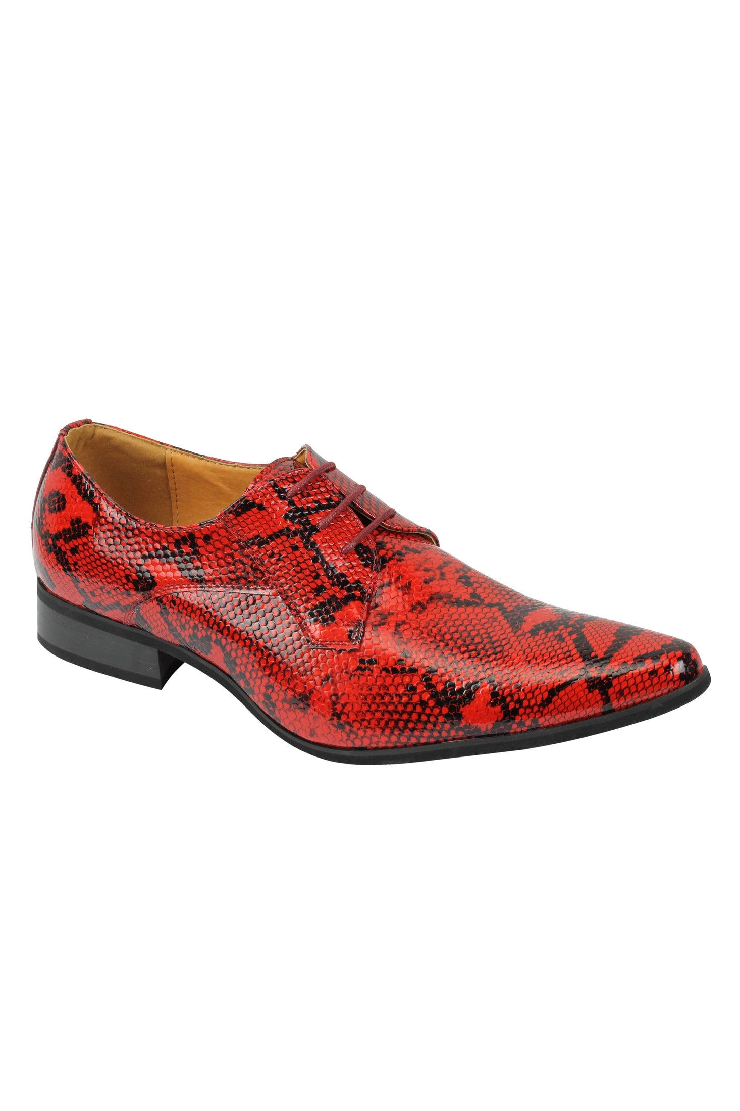 SHINY PATENT FAUX LEATHER SHOES IN RED