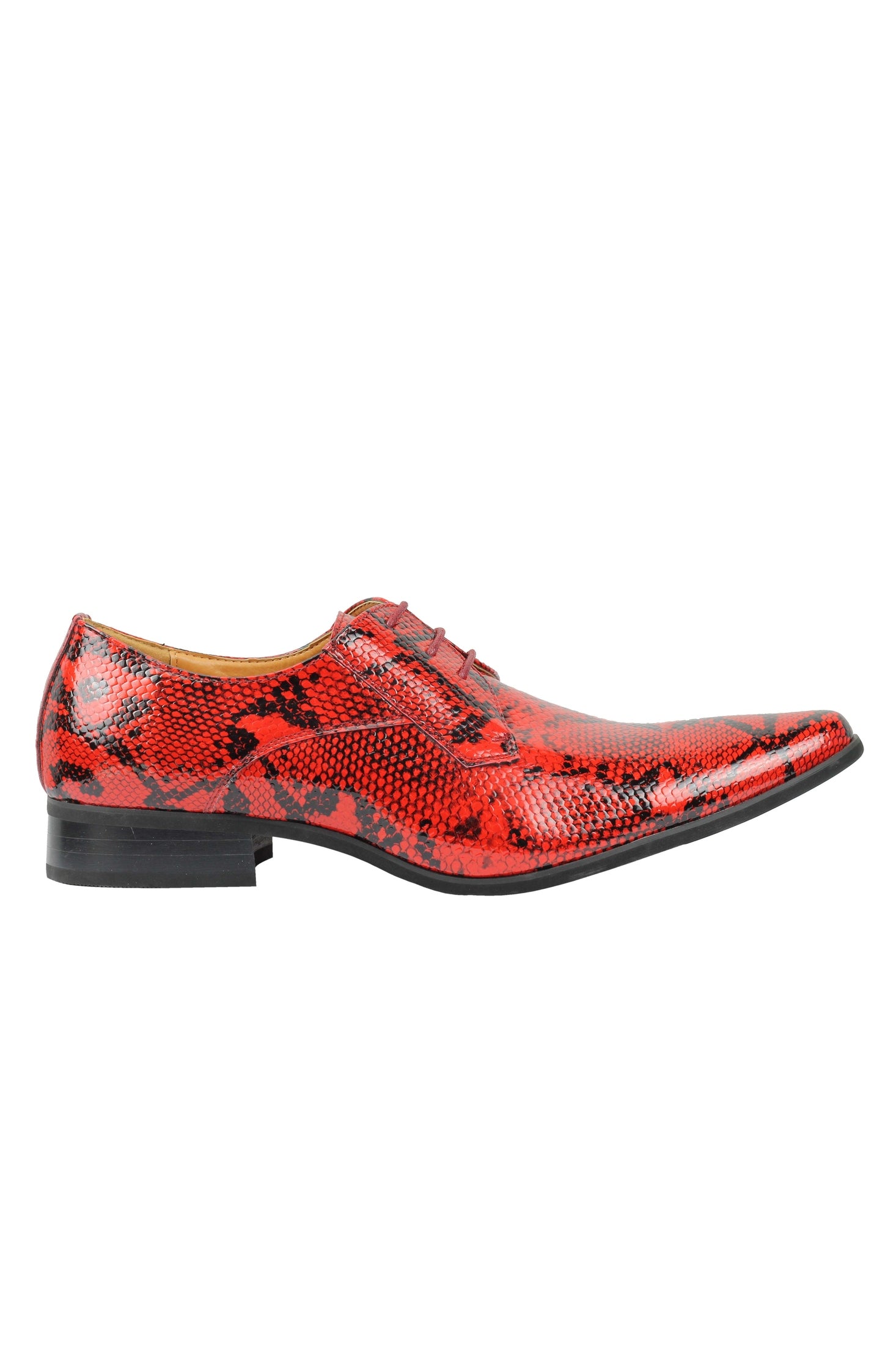 SHINY PATENT FAUX LEATHER SHOES IN RED