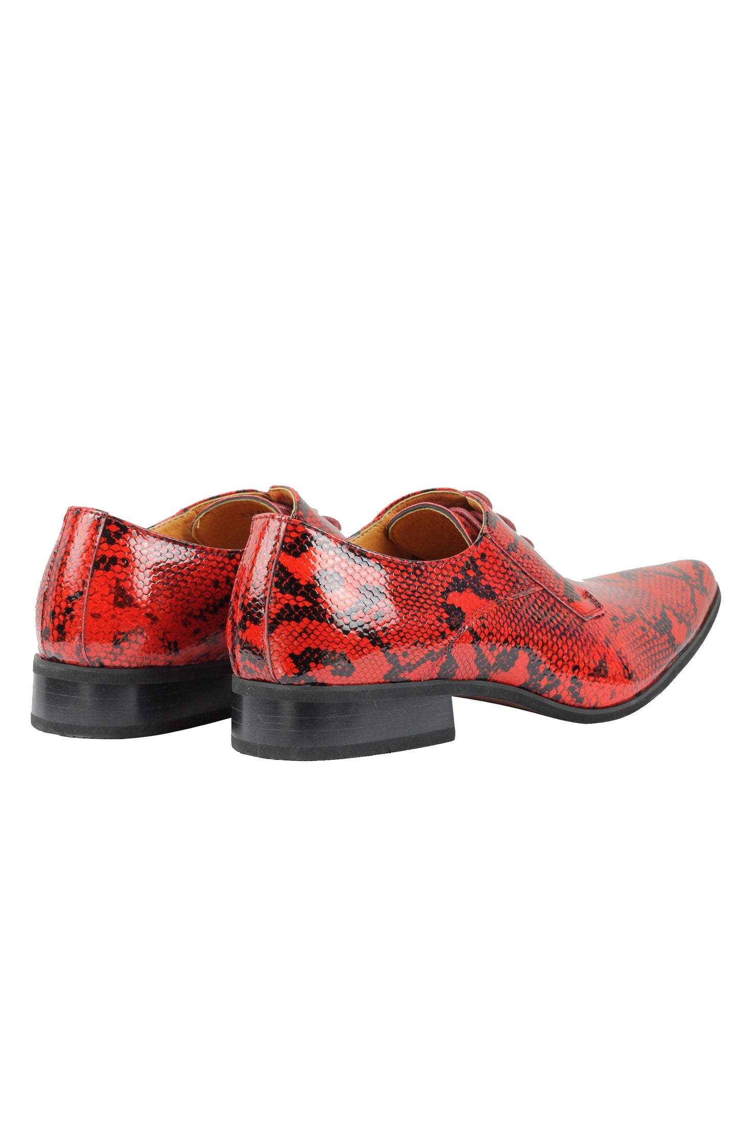 SHINY PATENT FAUX LEATHER SHOES IN RED