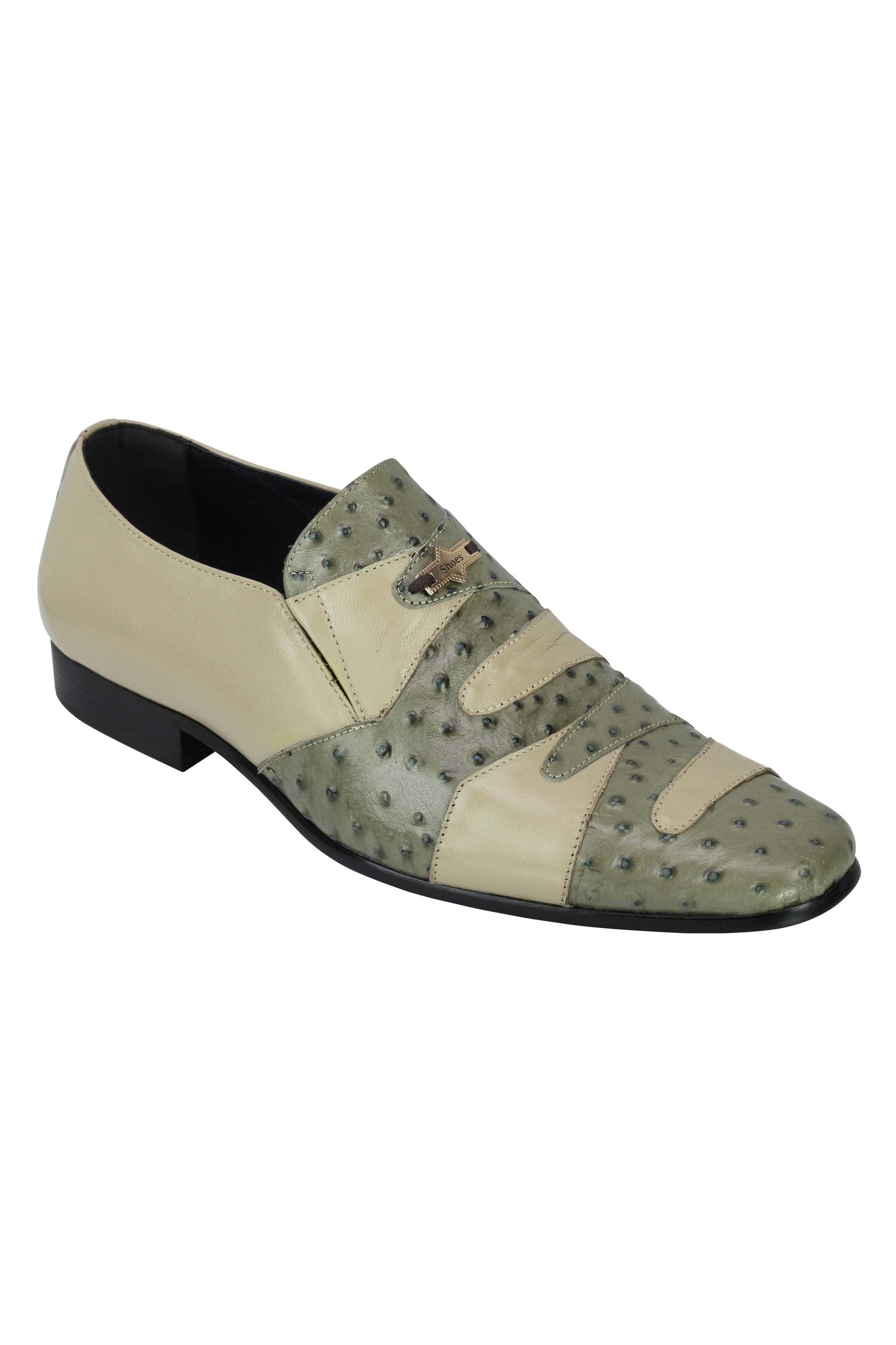 REAL LEATHER GREY SLIP ON SHOES