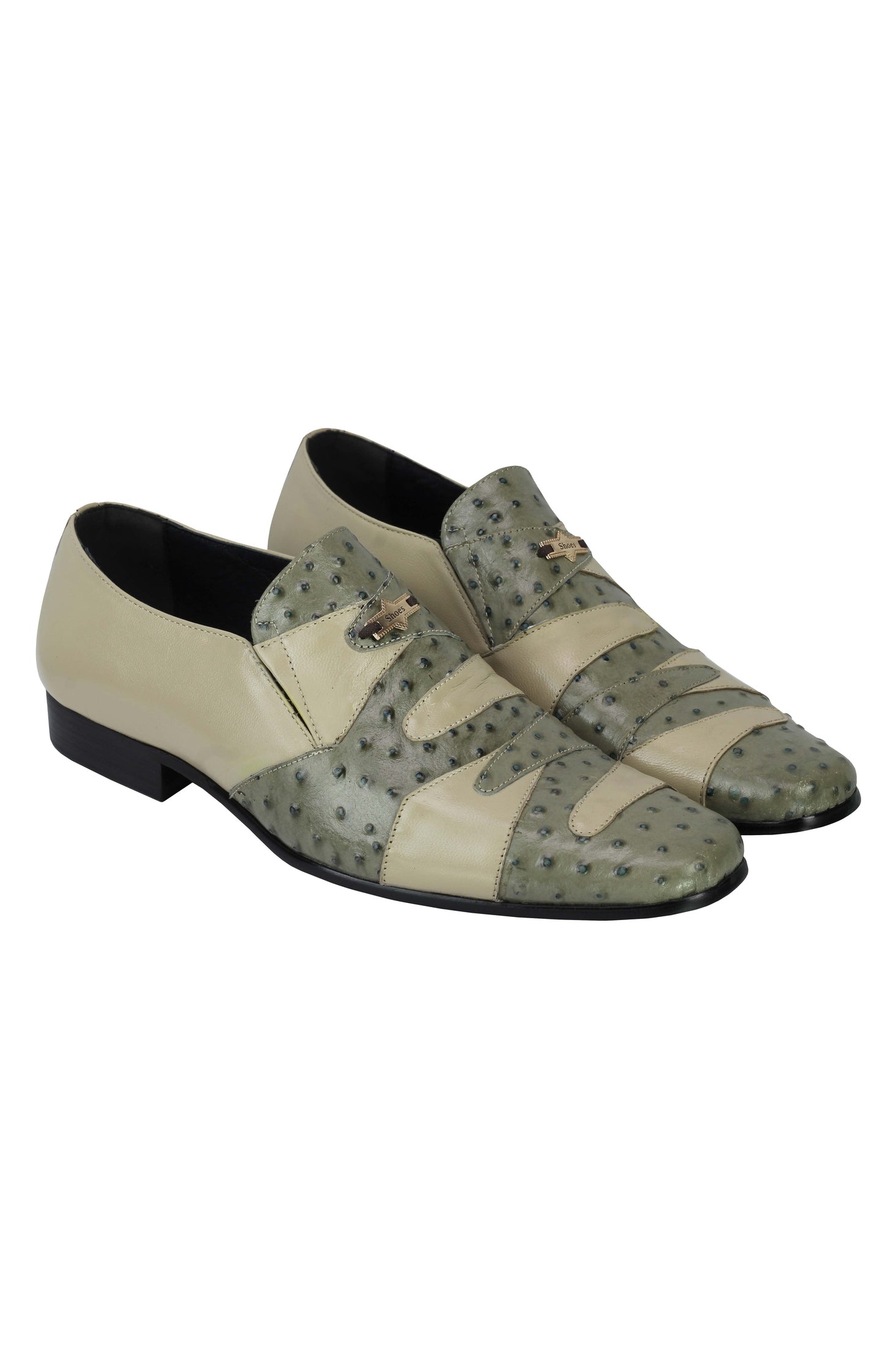 REAL LEATHER GREY SLIP ON SHOES