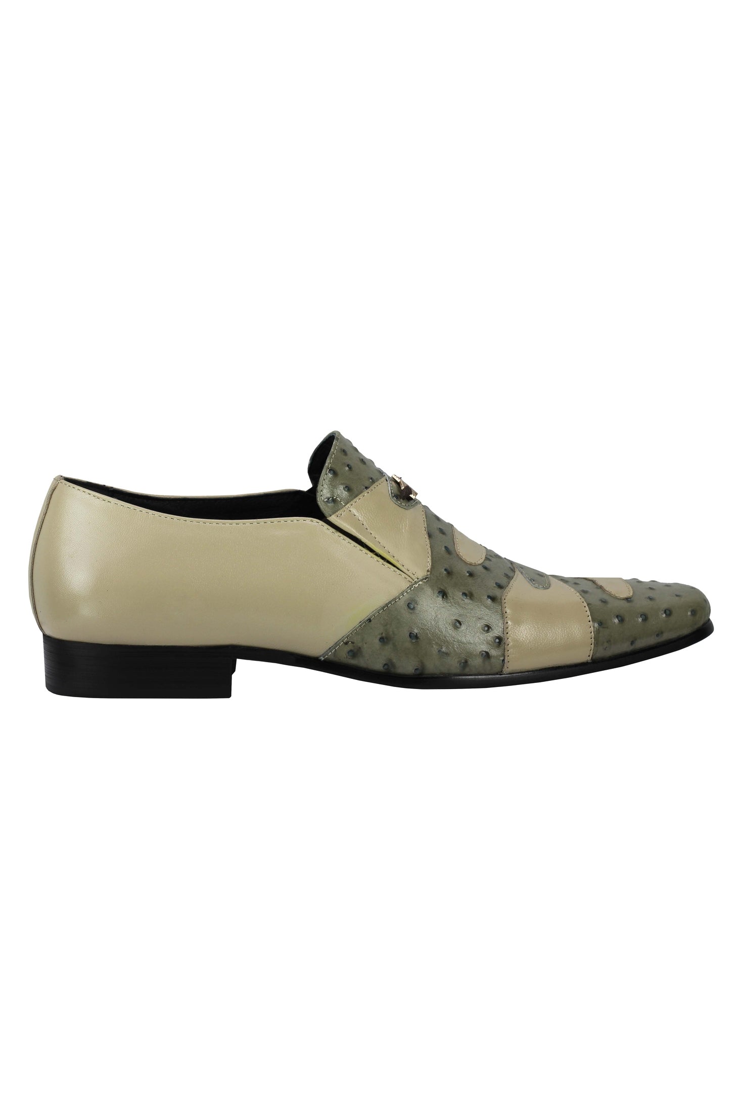 REAL LEATHER GREY SLIP ON SHOES