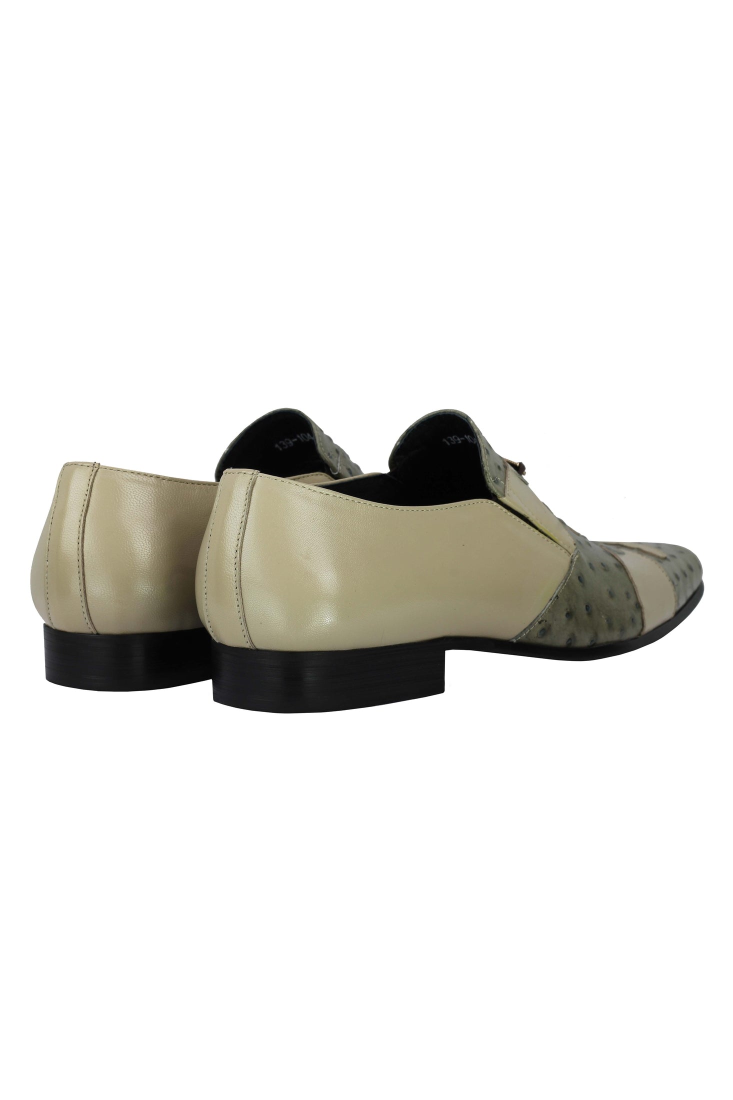 REAL LEATHER GREY SLIP ON SHOES