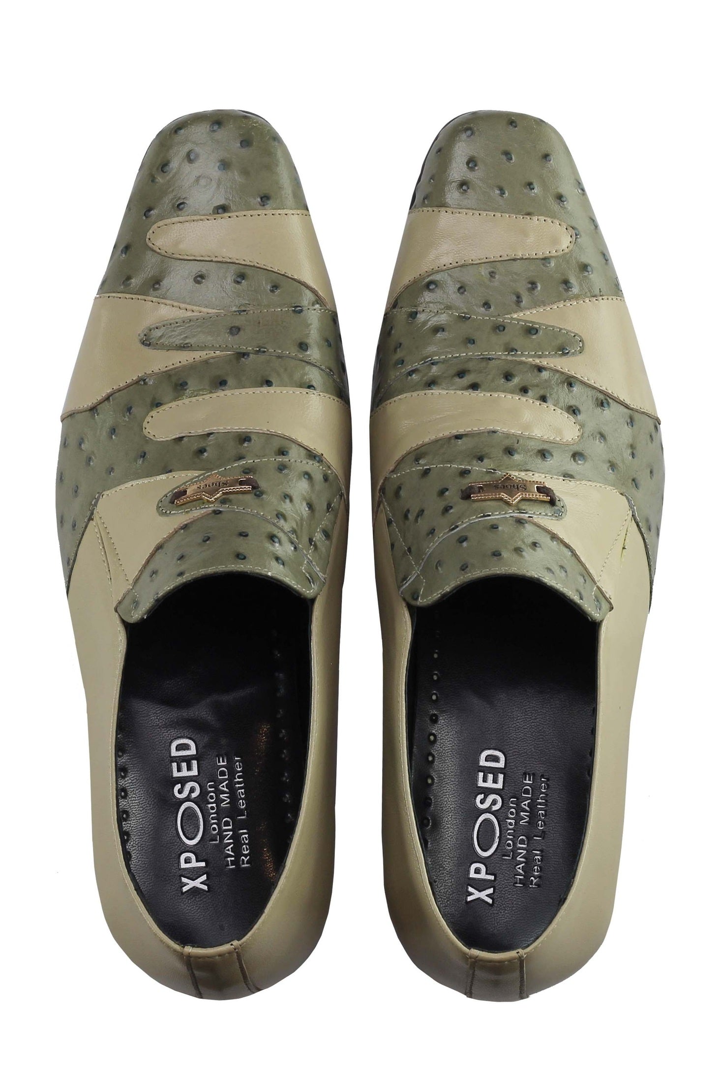 REAL LEATHER GREY SLIP ON SHOES