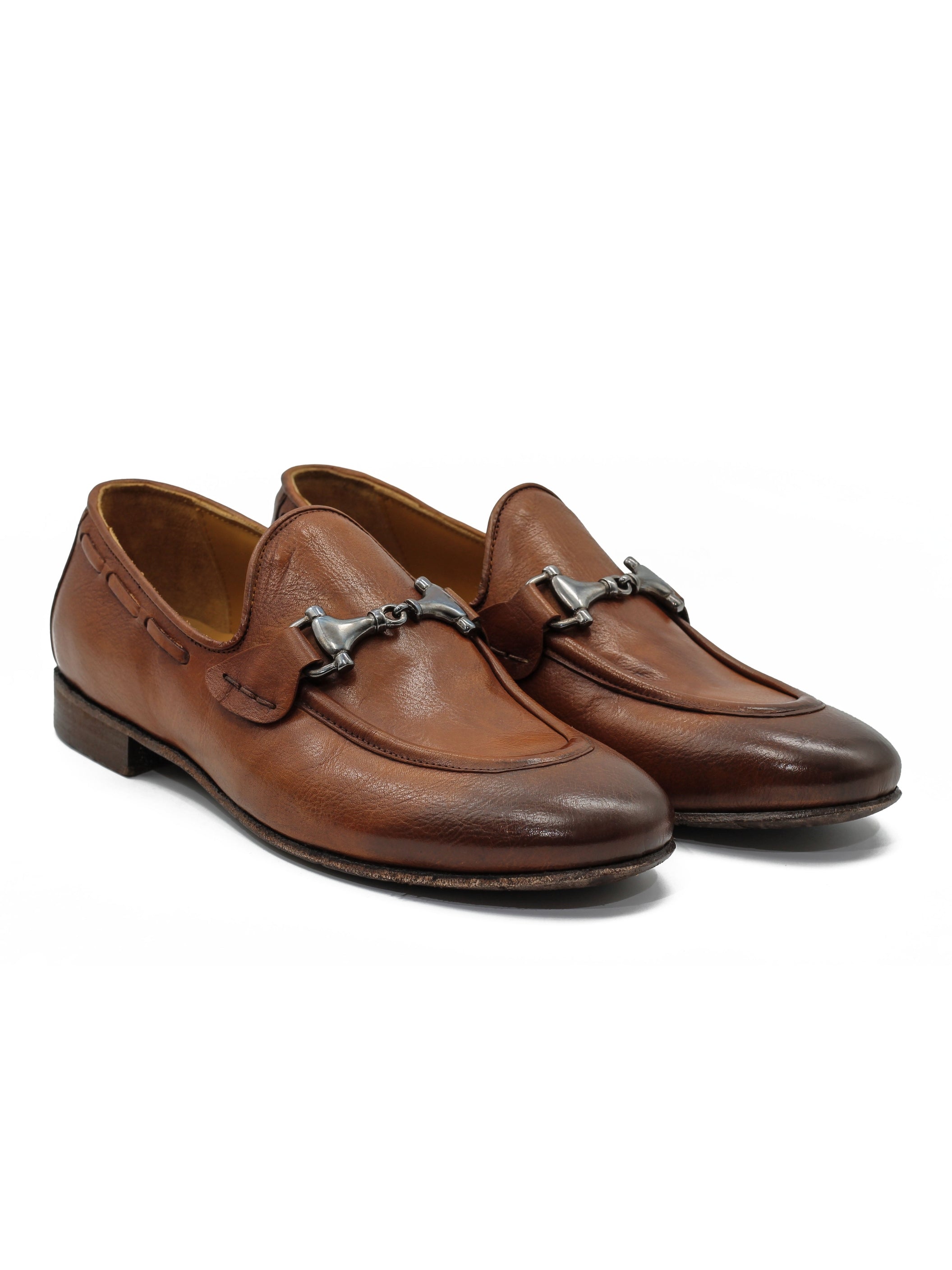 NAPLES 02 - ITALIAN LEATHER SNAFFLE BIT LOAFER IN TAN