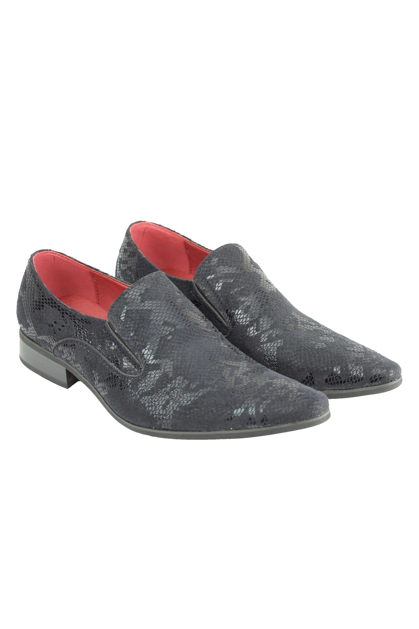 FAUX LEATHER LINED METALLIC PRINT LOAFERS