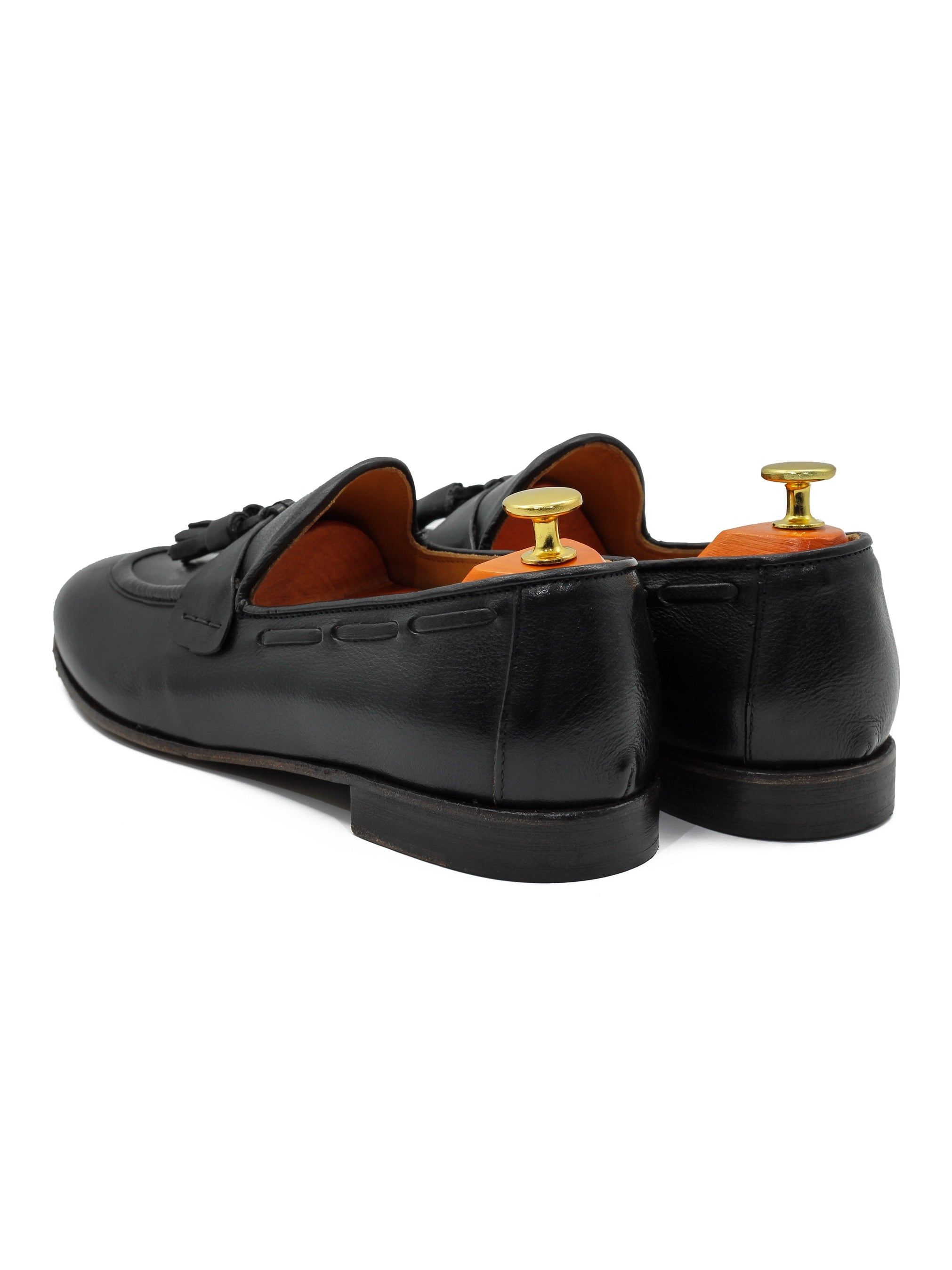 NAPLES 03 – TASSEL LOAFERS BLACK ITALIAN LEATHER