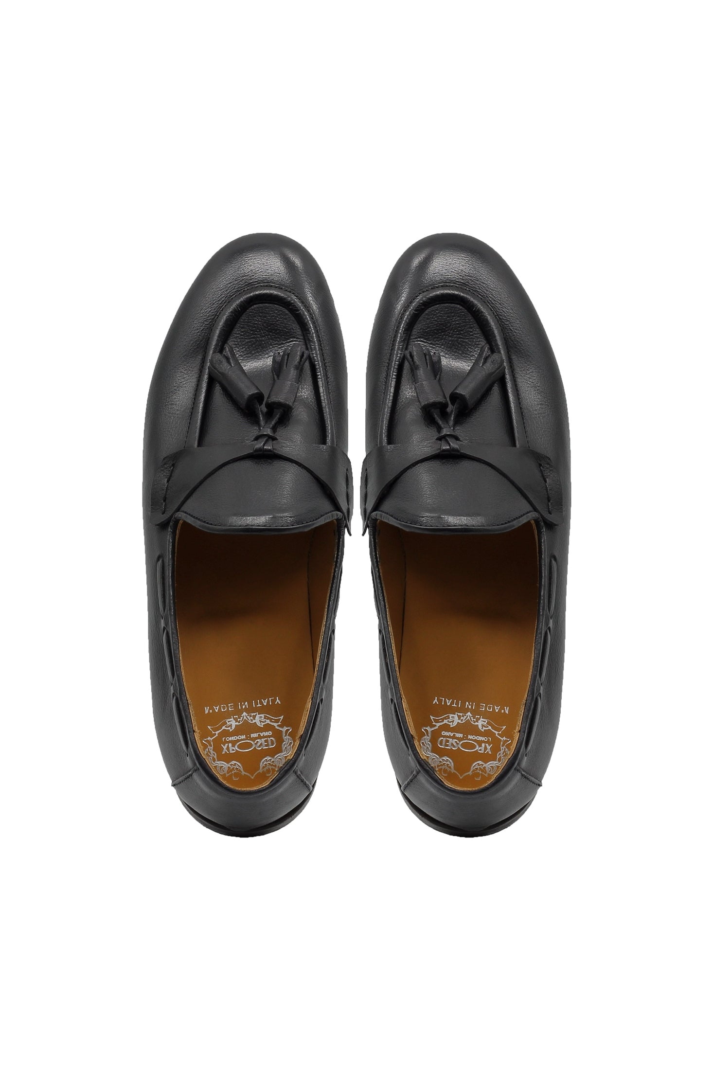 NAPLES 03 – TASSEL LOAFERS BLACK ITALIAN LEATHER