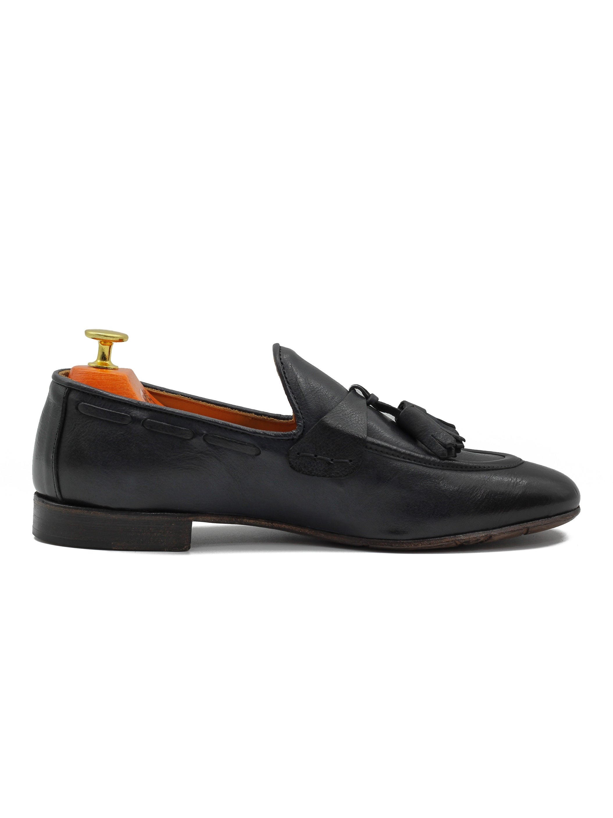 NAPLES 03 – TASSEL LOAFERS NAVY ITALIAN LEATHER