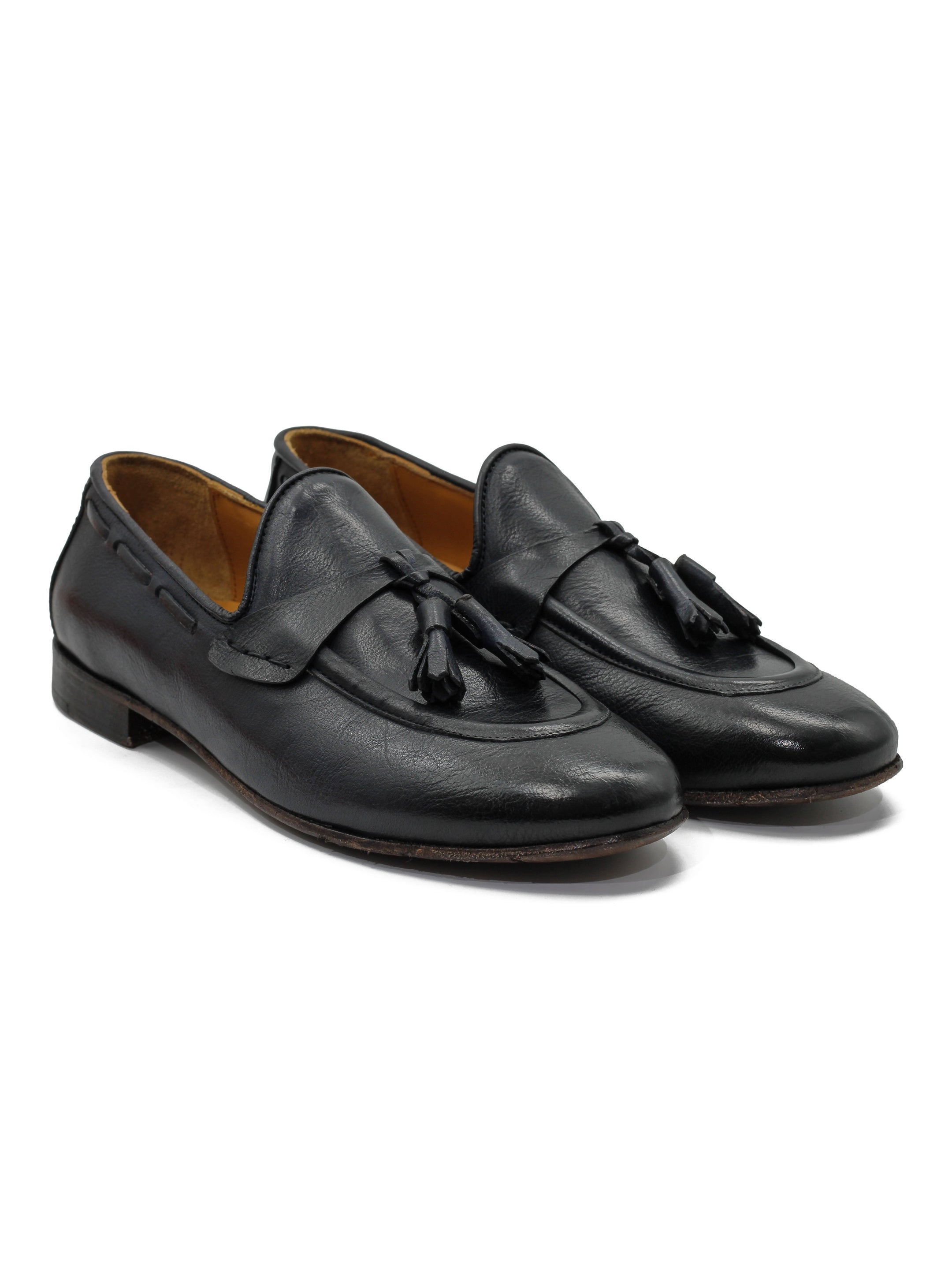 NAPLES 03 – TASSEL LOAFERS NAVY ITALIAN LEATHER