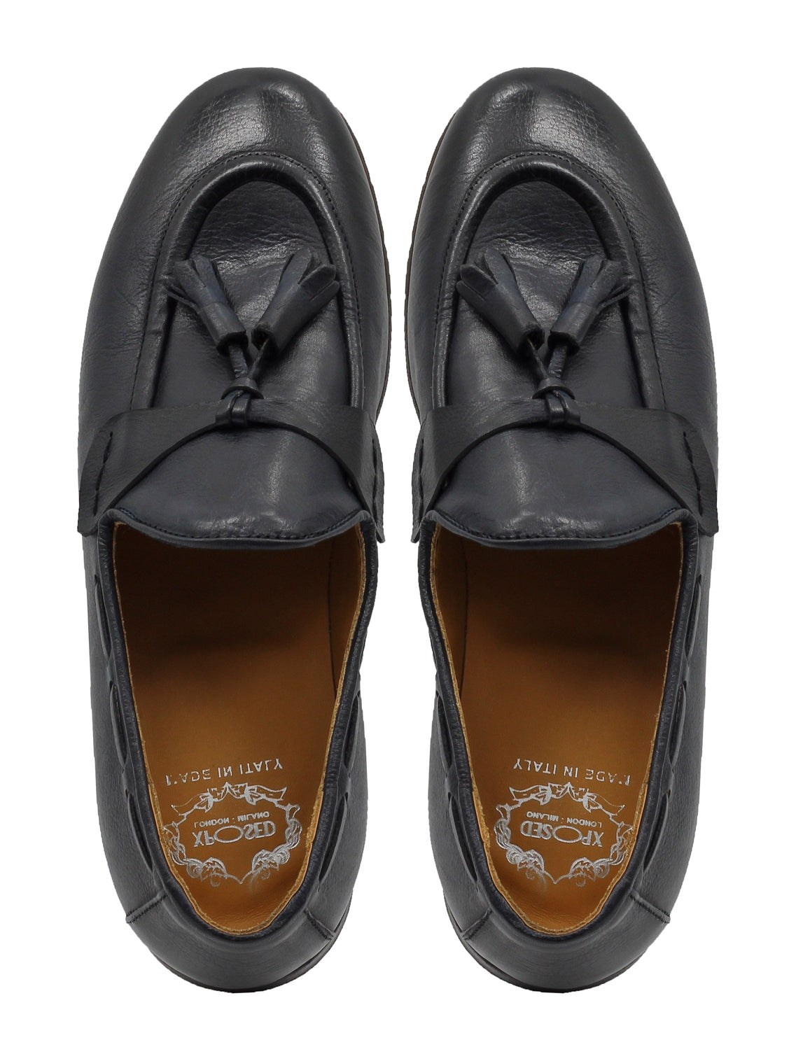 NAPLES 03 – TASSEL LOAFERS NAVY ITALIAN LEATHER