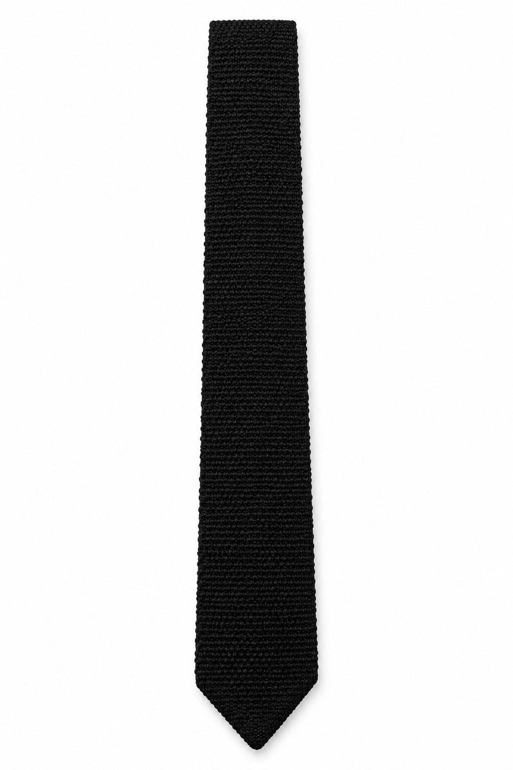 Mens Black Premium Textured Knitted Tie