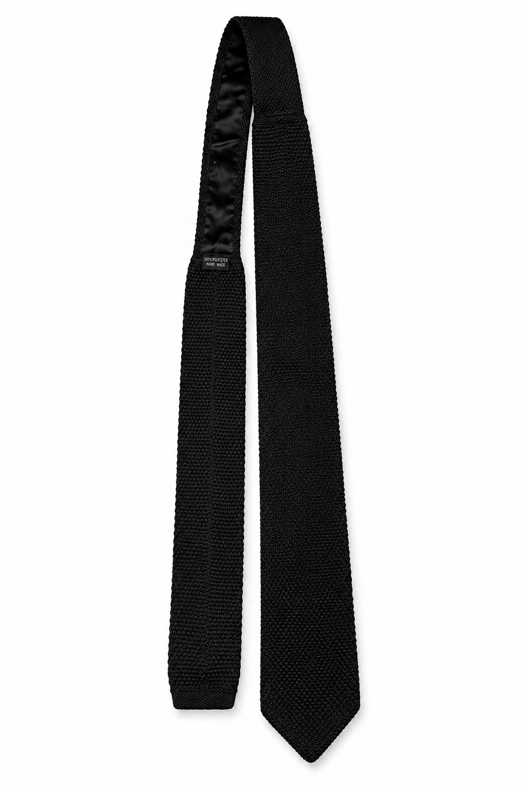 Mens Black Premium Textured Knitted Tie