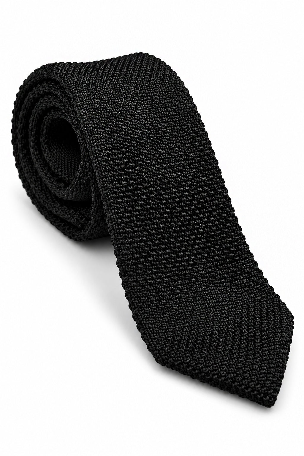Mens Black Premium Textured Knitted Tie