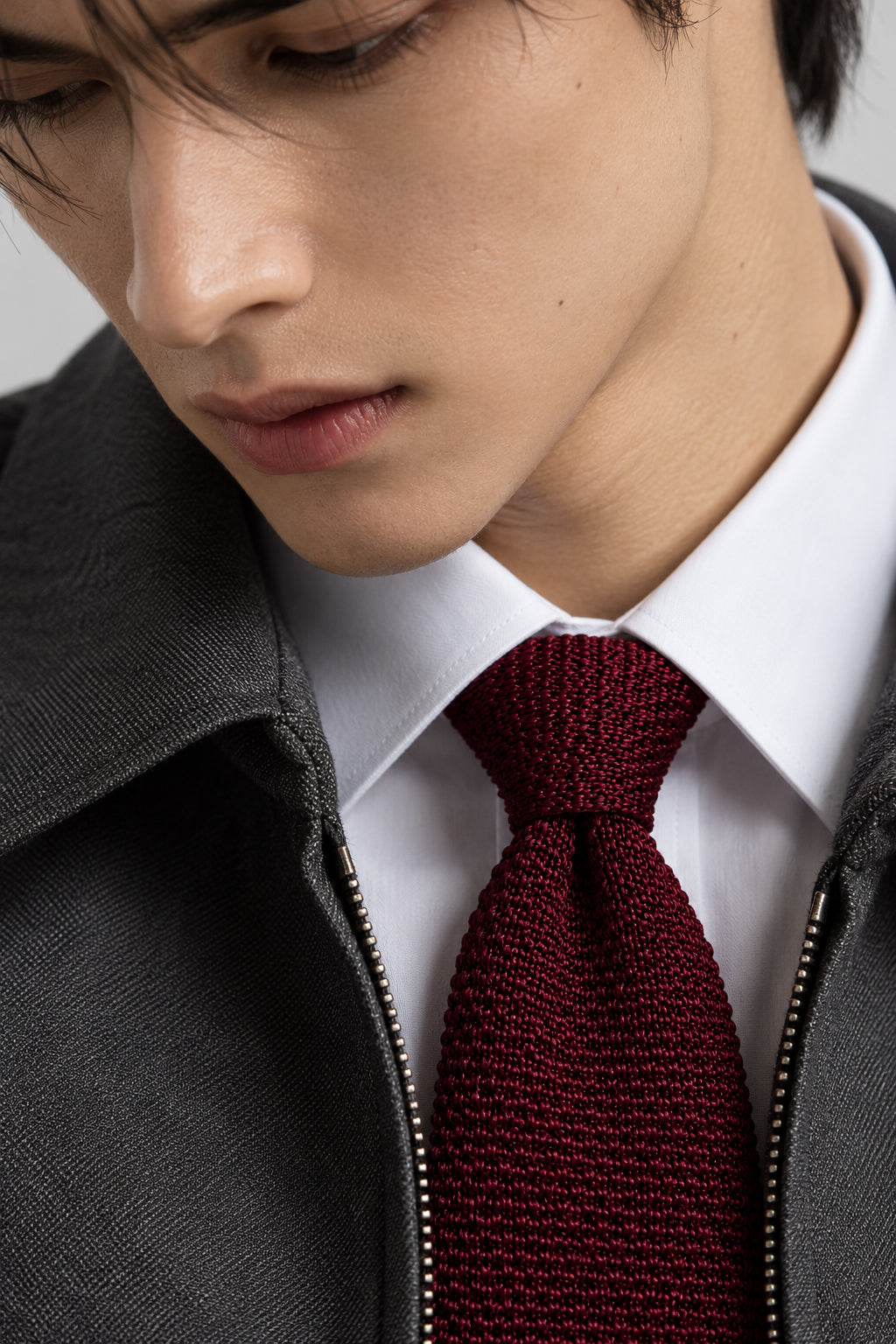 PLAIN MAROON KNITTED TIE