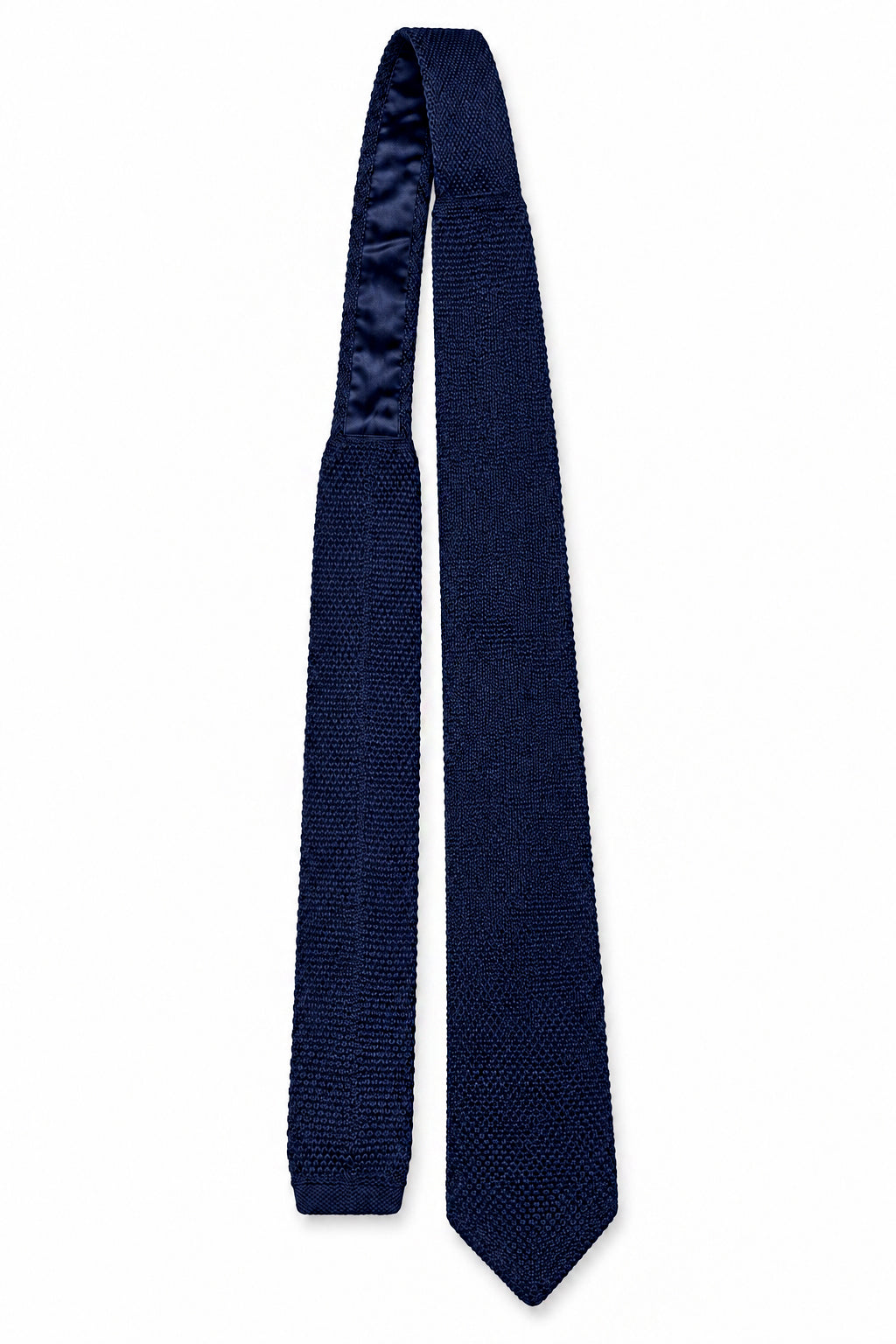 Mens Navy Premium Textured Knitted Tie