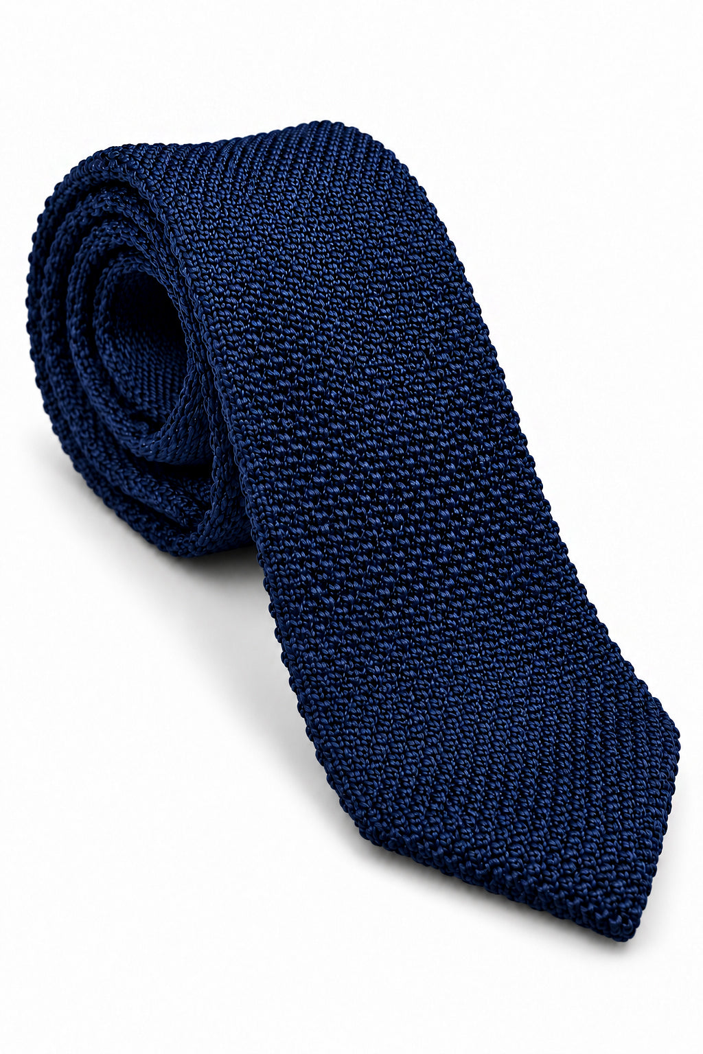 Mens Navy Premium Textured Knitted Tie