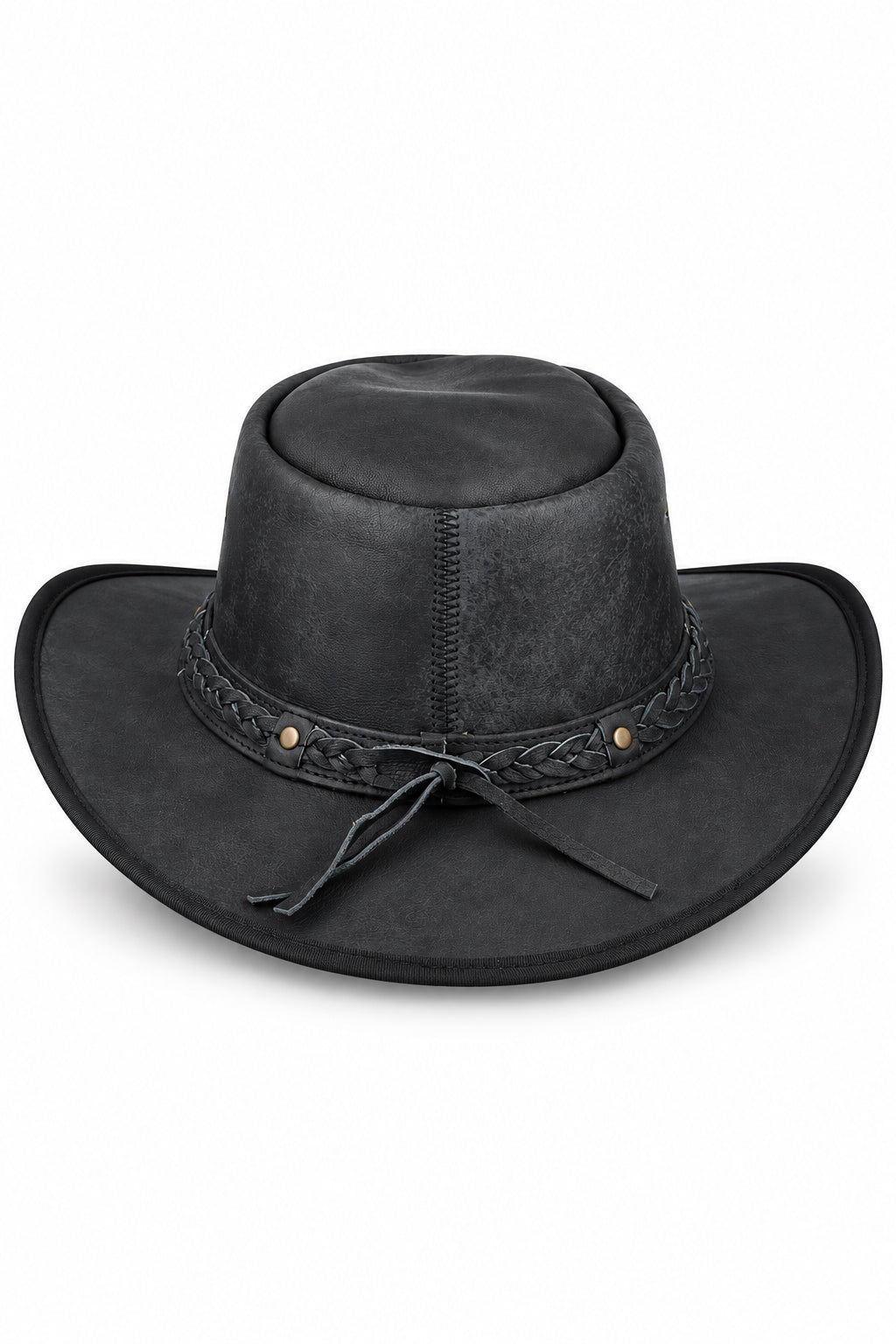 Gladwin Bond Black Leather Western Cowboy Hat