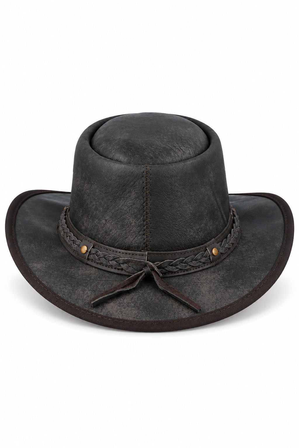 Gladwin Bond Brown Leather Western Cowboy Hat