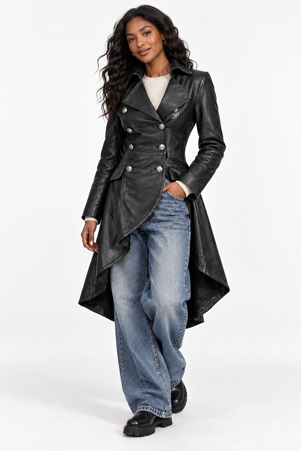 Victorian Leather Jacket Black