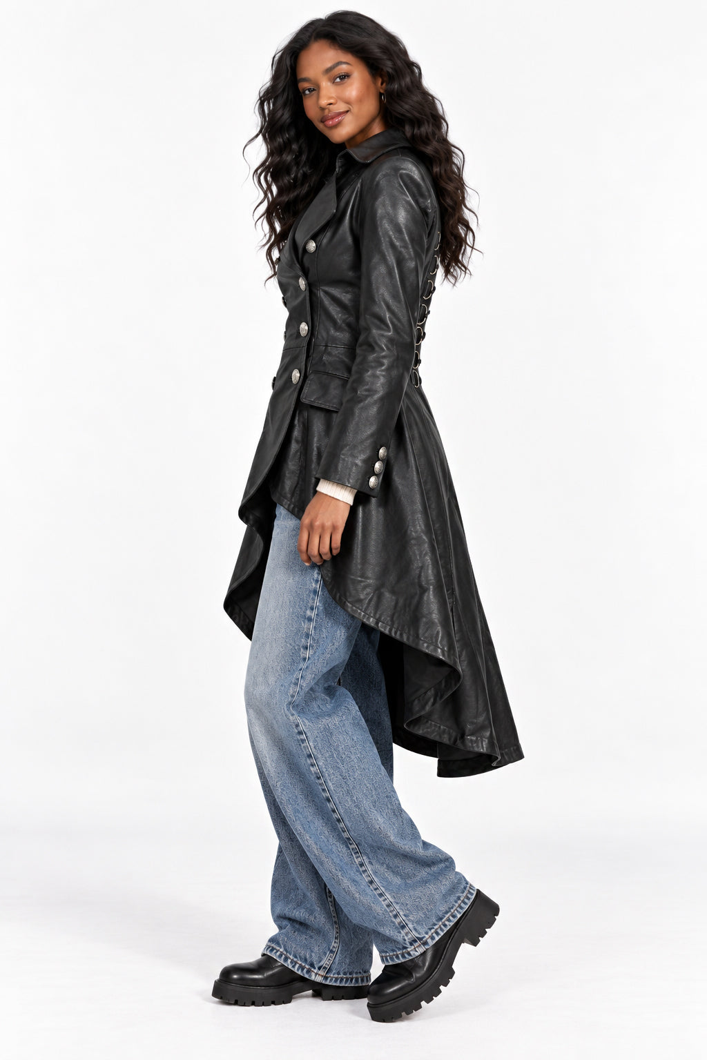 Victorian Leather Jacket Black