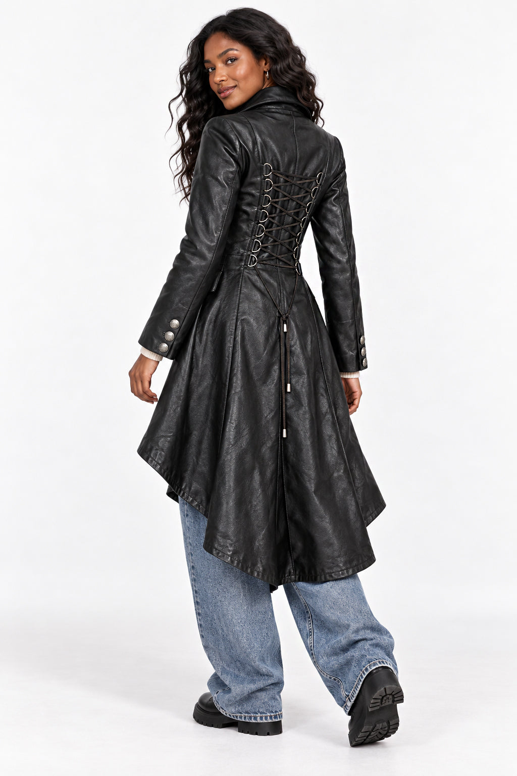 Victorian Leather Jacket Black