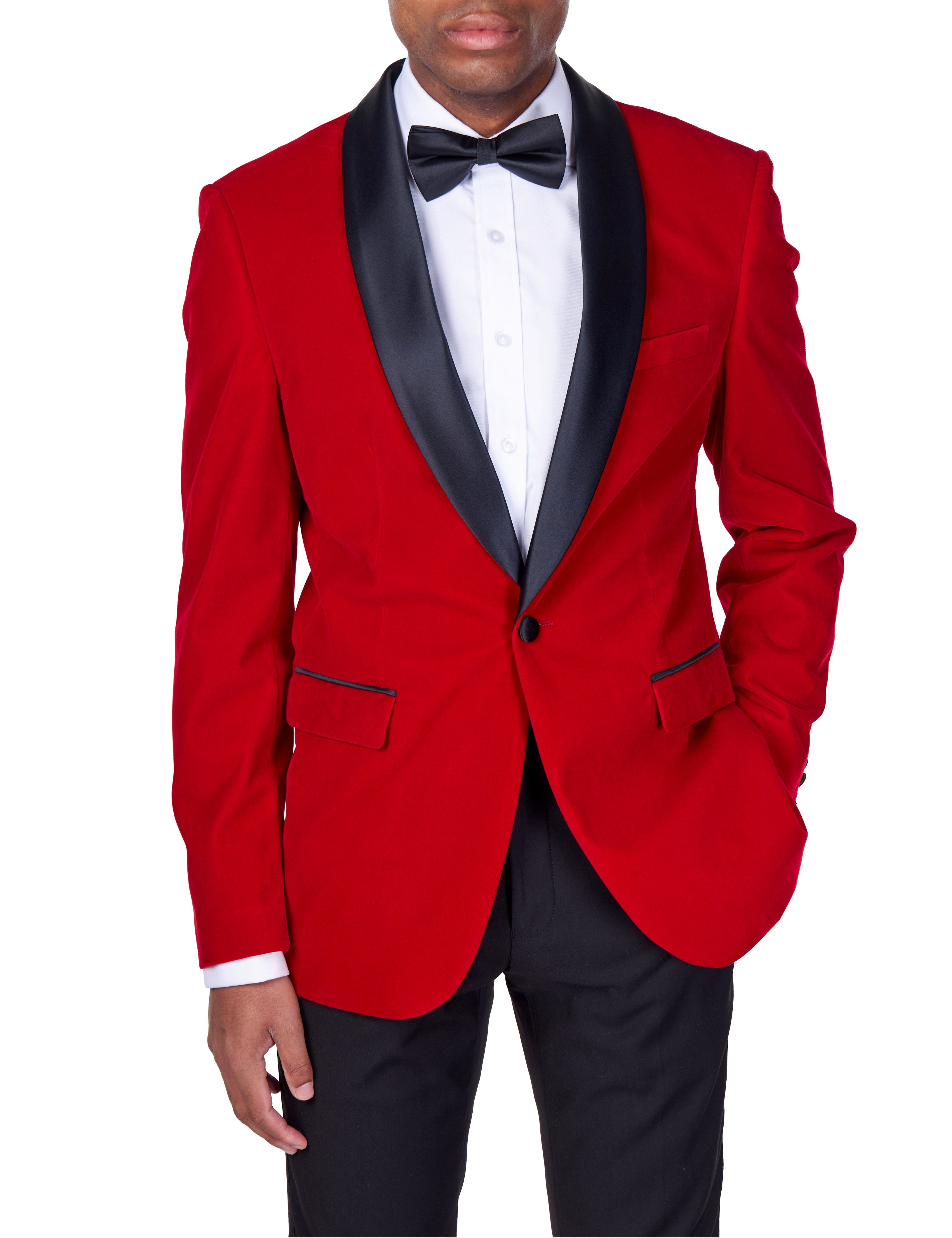 TUXEDO JES - Red Soft Velvet Jacket