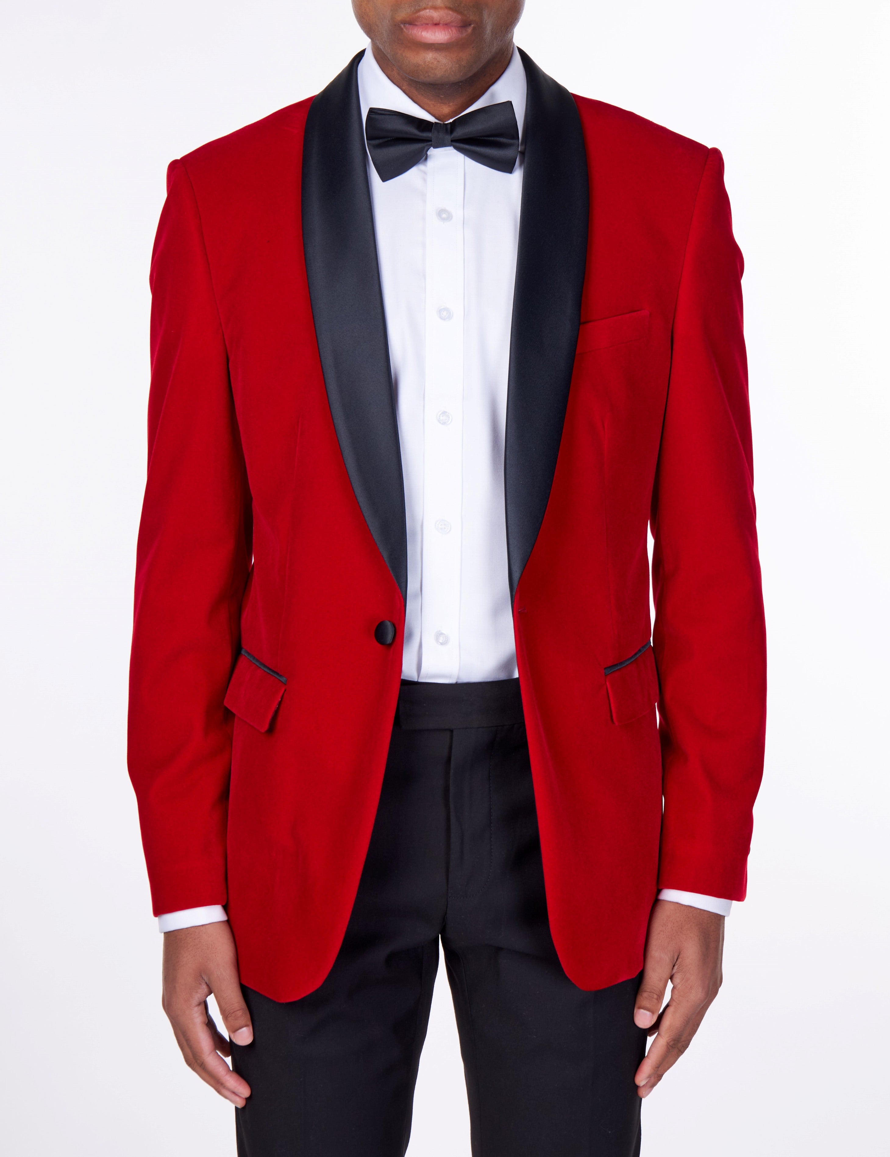 TUXEDO JES - Red Soft Velvet Jacket