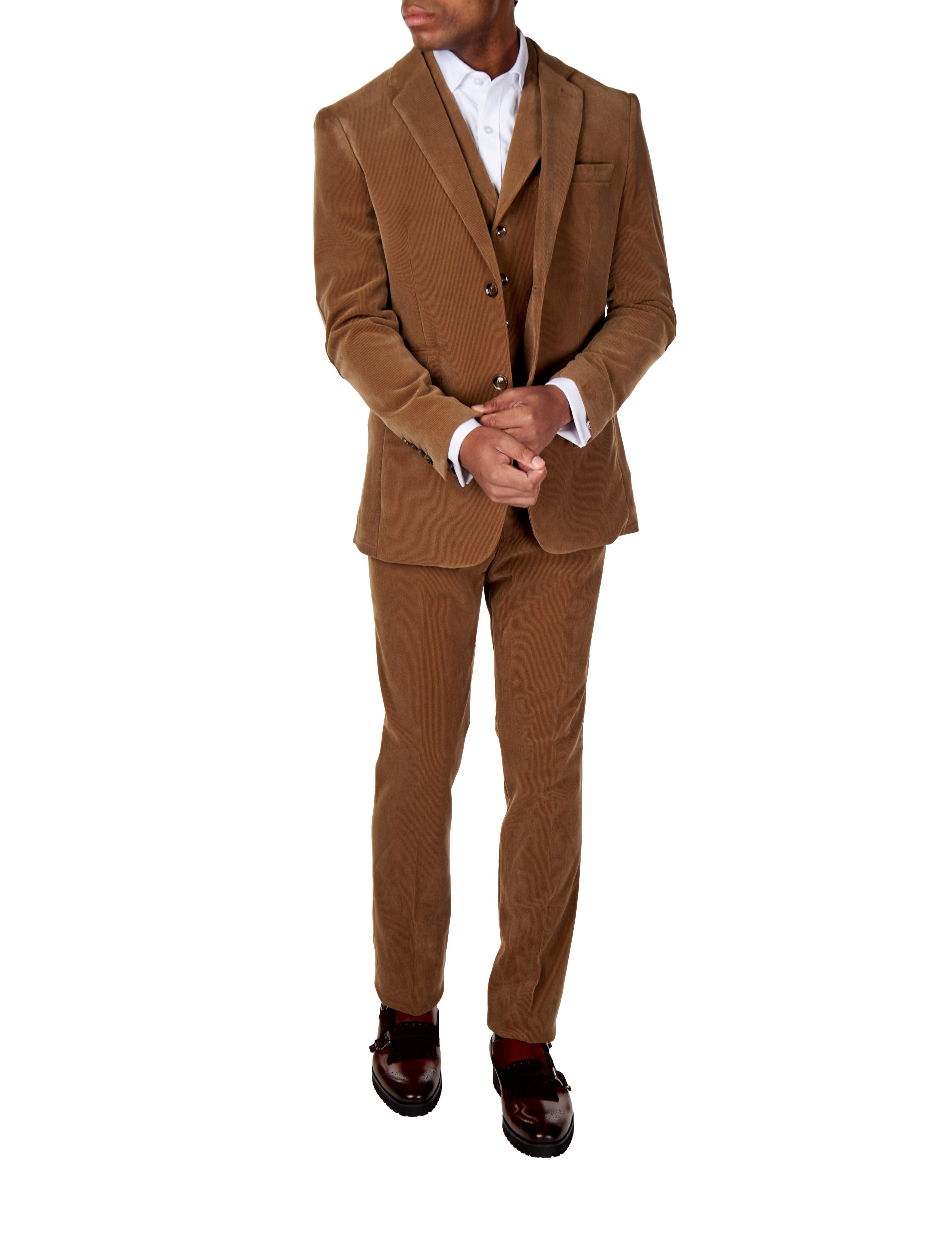 CORDUORY TAILORED FIT SUIT IN TAN