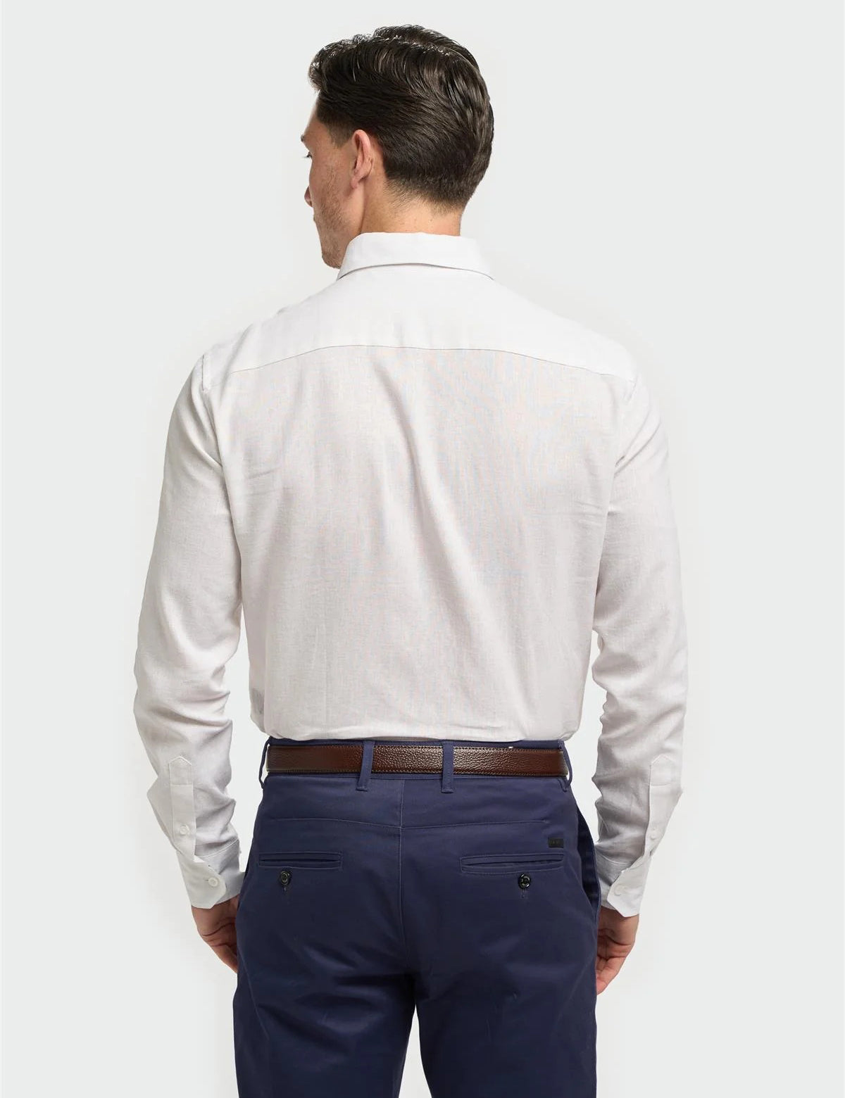 Cavani – Matera White Linen Blend Shirt – Tailored Fit