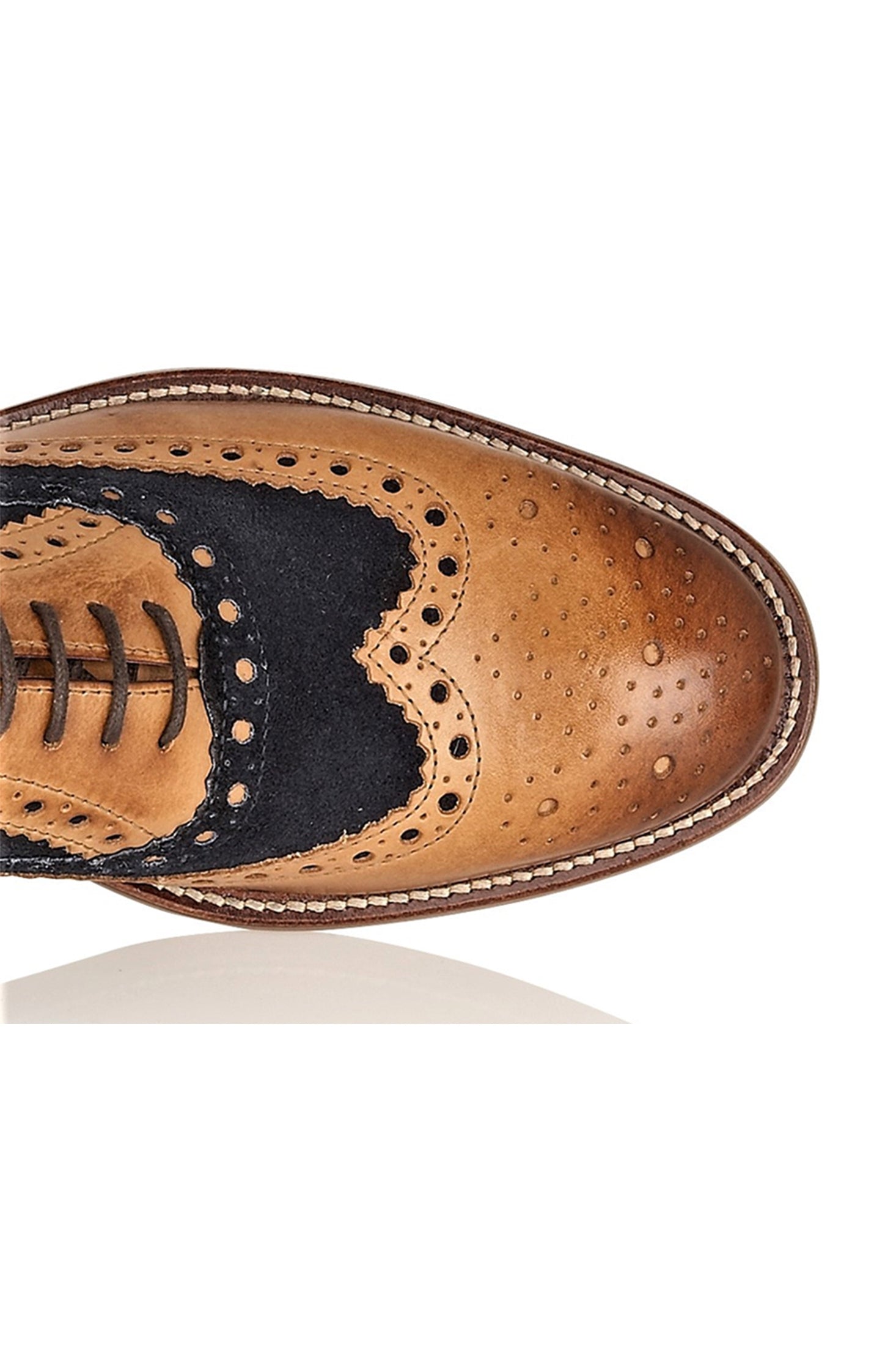 TAN NAVY SUEDE OXFORD BROGUES