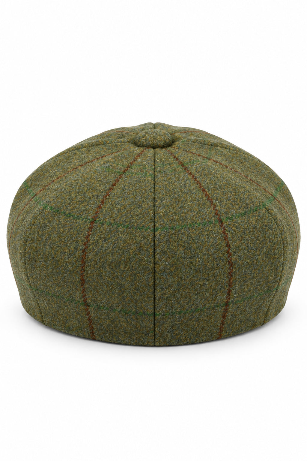Green Wool Tweed 8 Panel Newsboy Cap