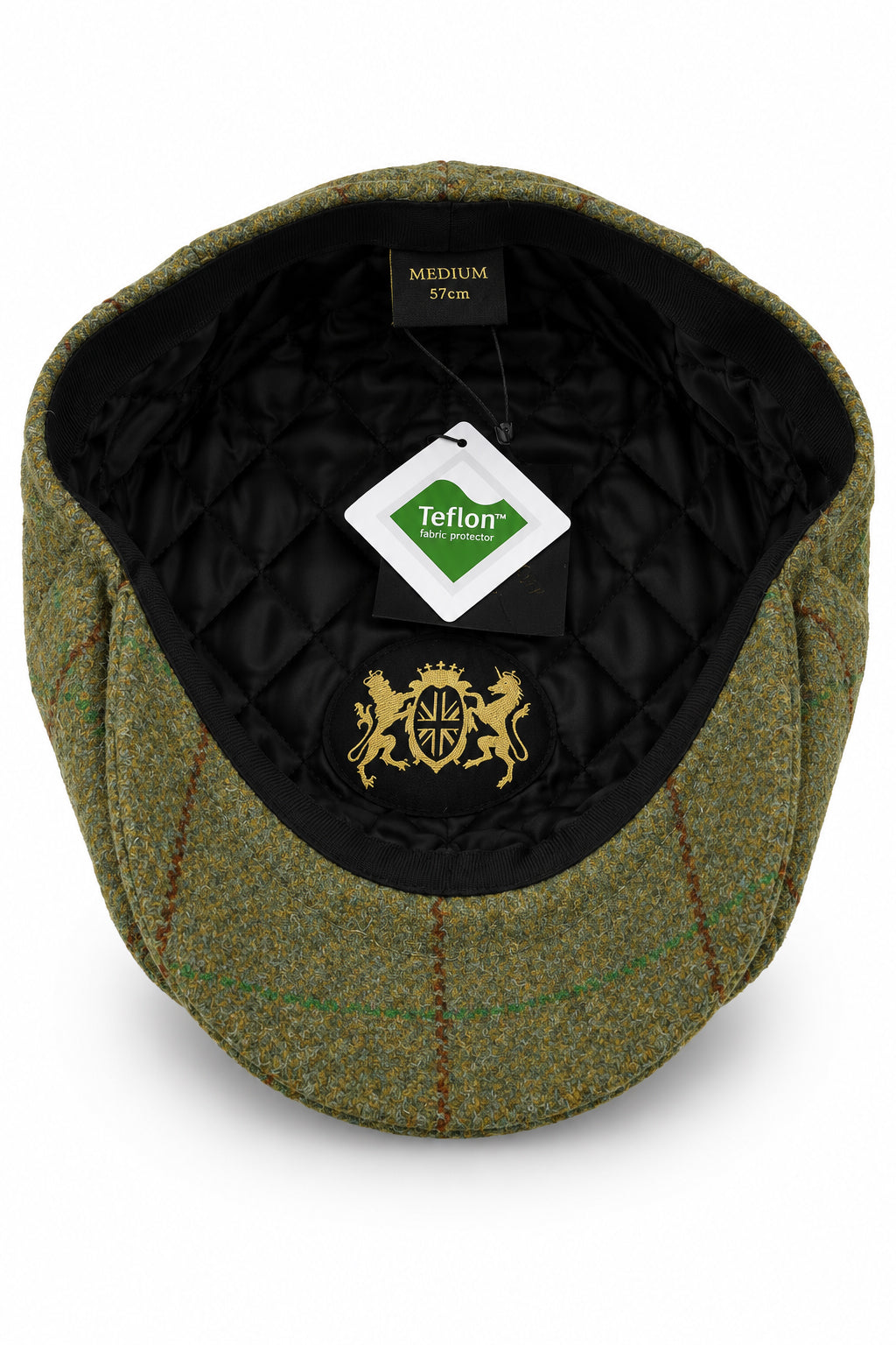 Green Wool Tweed 8 Panel Newsboy Cap