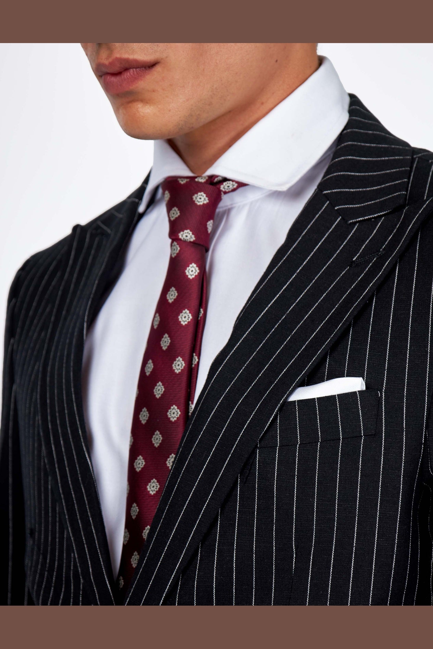 LLYOD Tailored Pinstripe Linen 2 Piece Suit