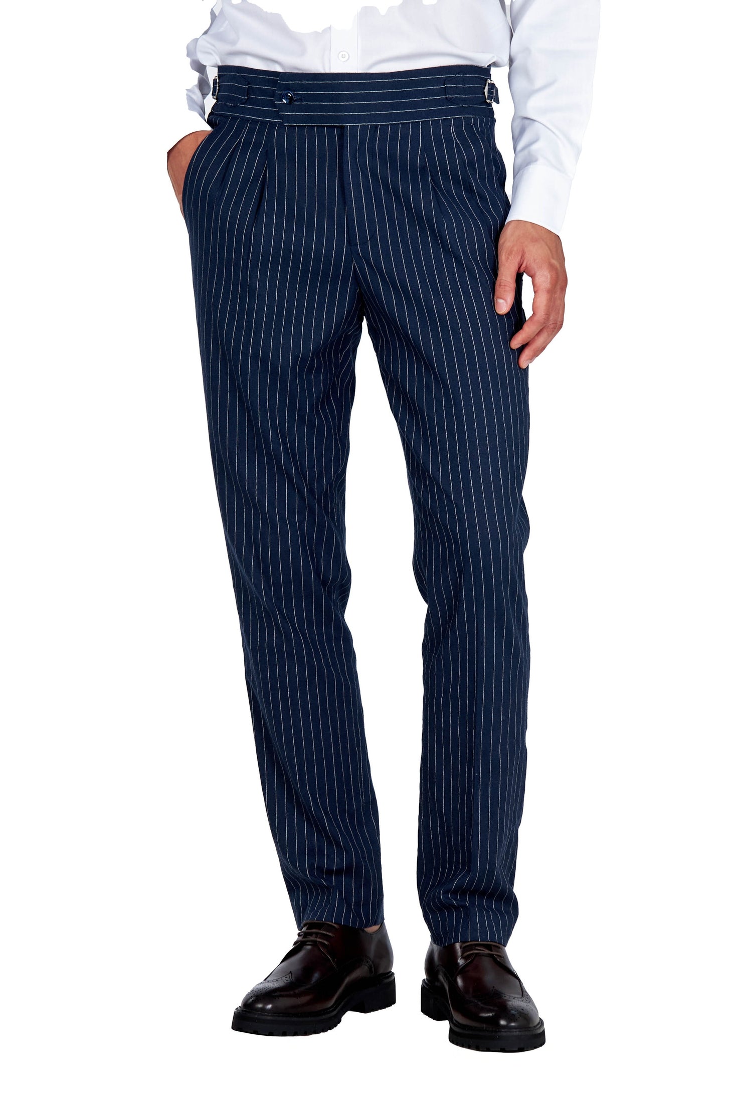 LLYOD Tailored Pinstripe Linen 2 Piece Suit