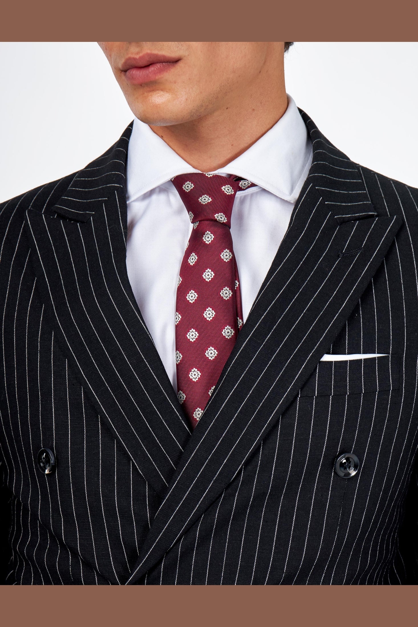LLYOD Pinstripe Double Breasted Linen Suit