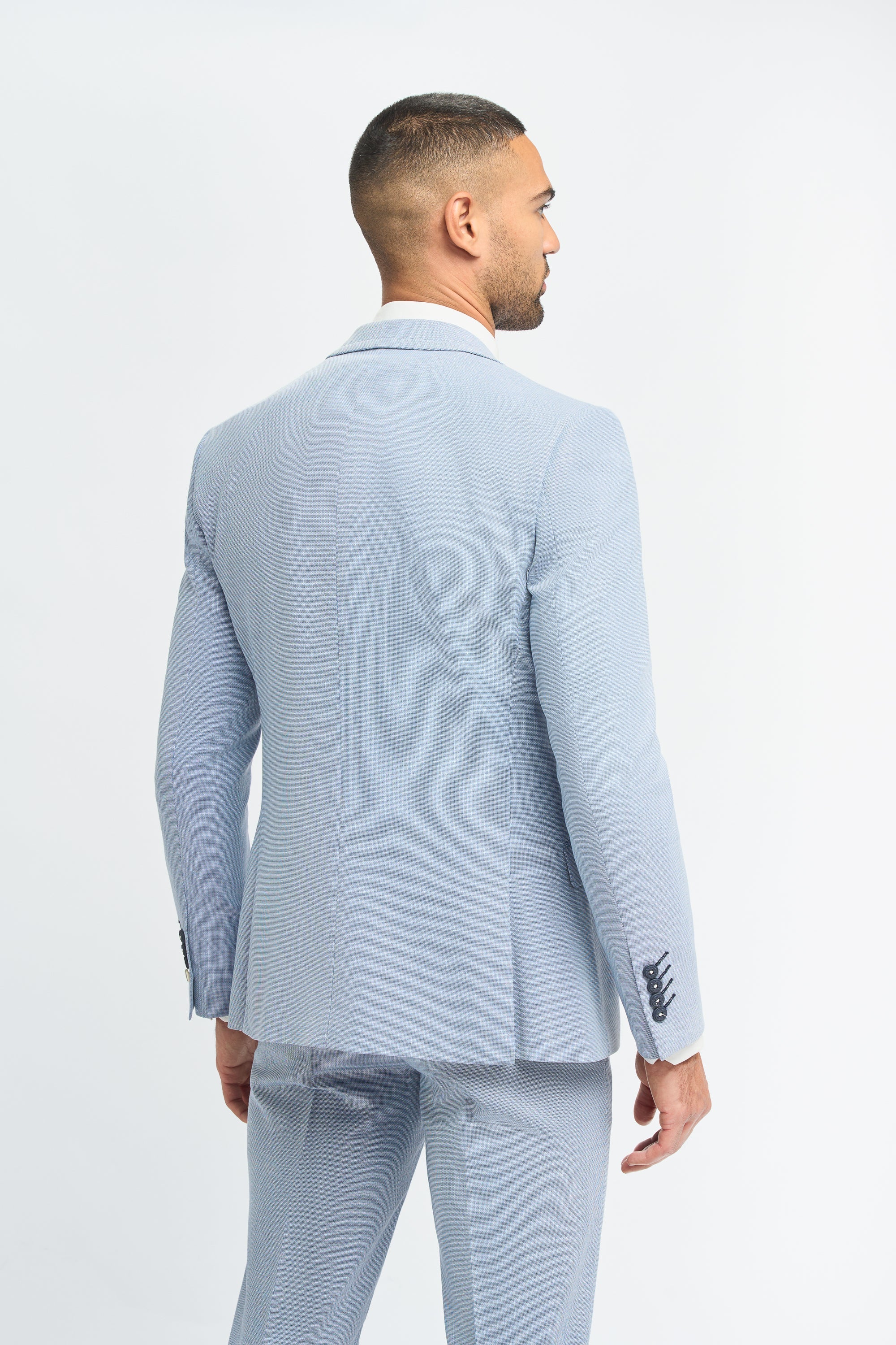 Miami Sky Blue Linen Blend Men’s 3-Piece Summer Suit